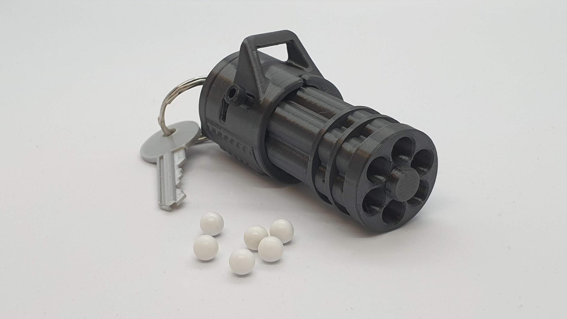 Minigun Keychain — Functional Blaster 3d model