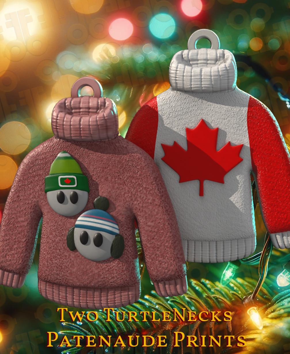 2Turtleneck Christmas Tree Ornaments  3d model