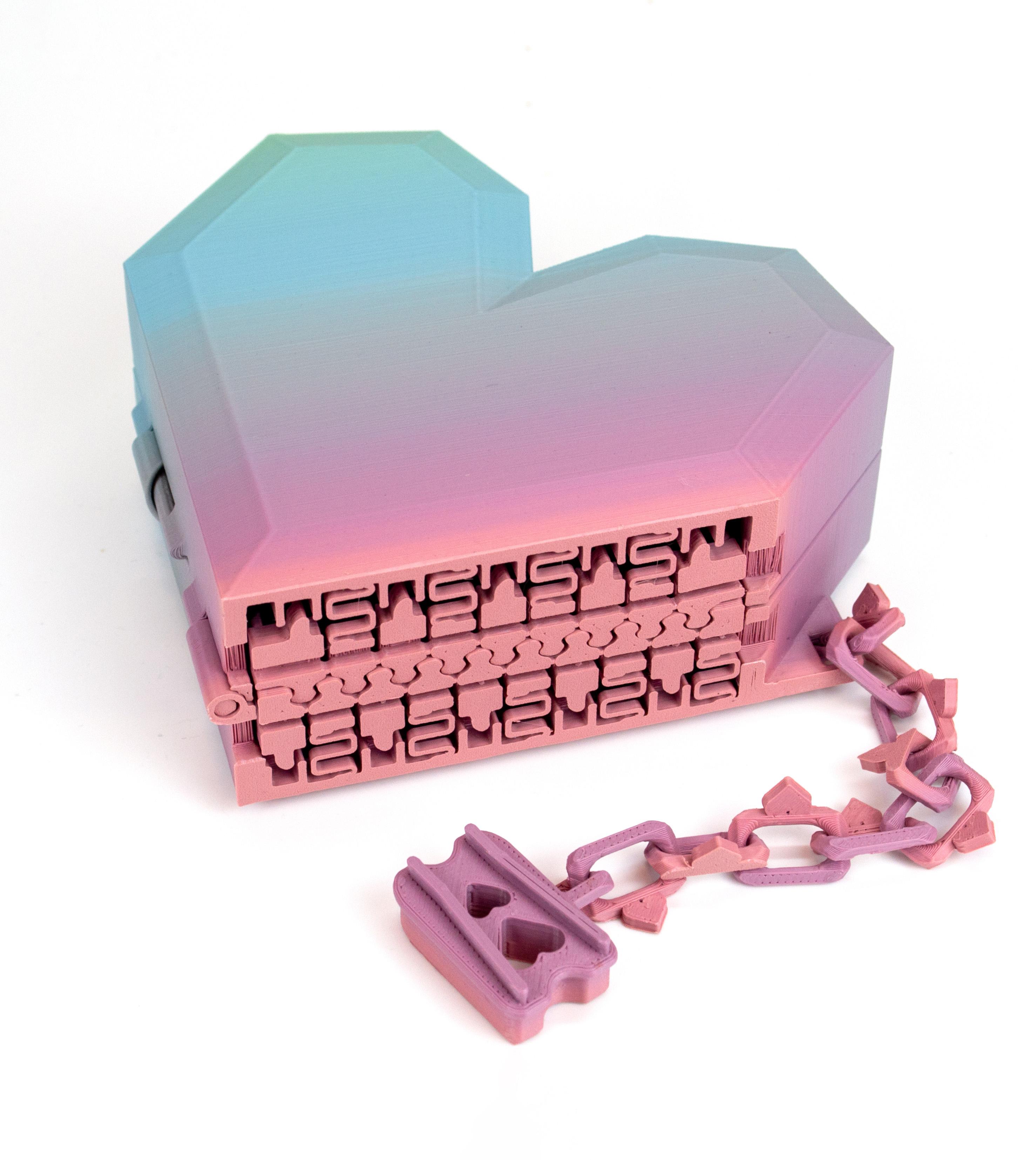 Heart Box With Working Zipper 3d model