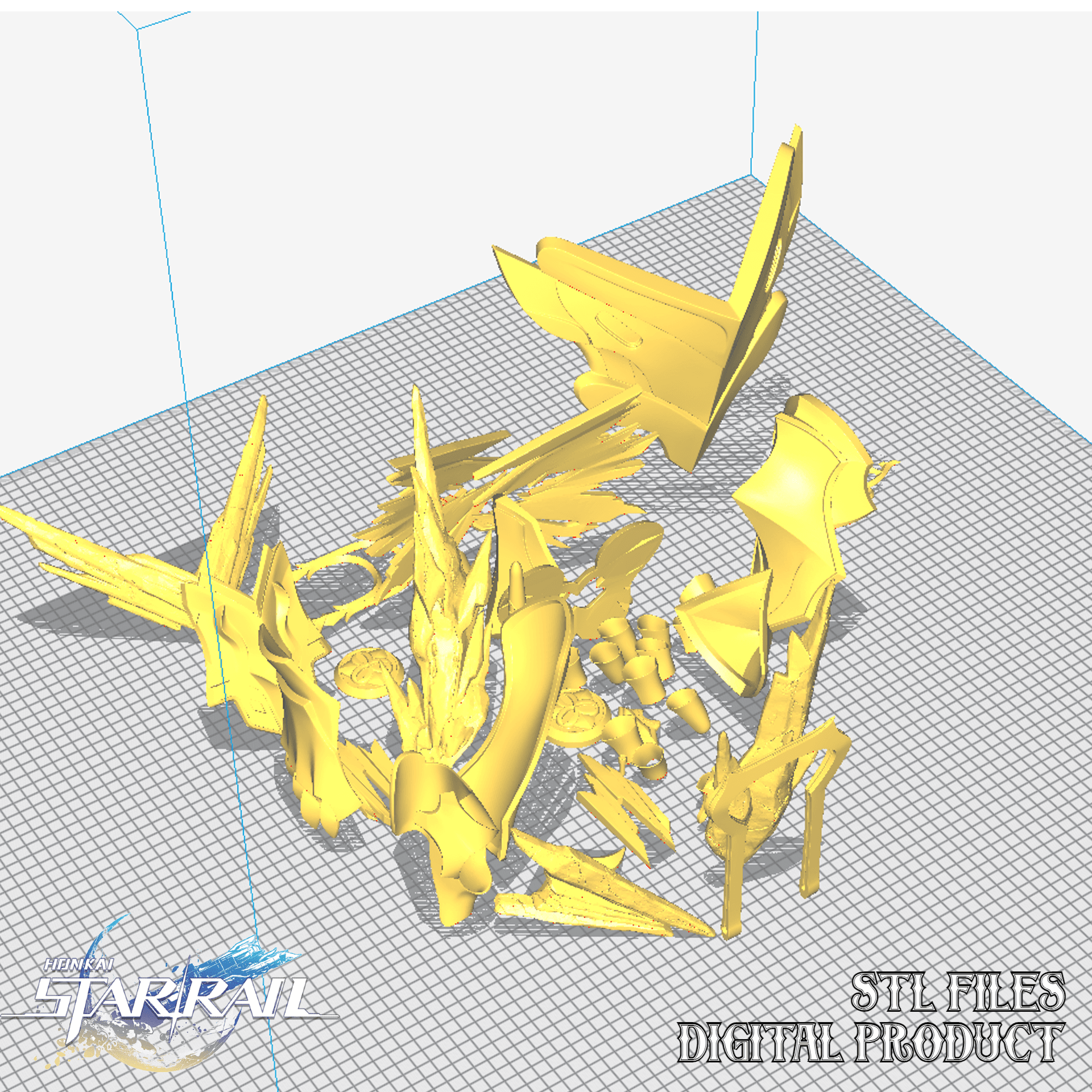 Trailblazer bat from Honkai Star Rail V2 LED READY 3d model