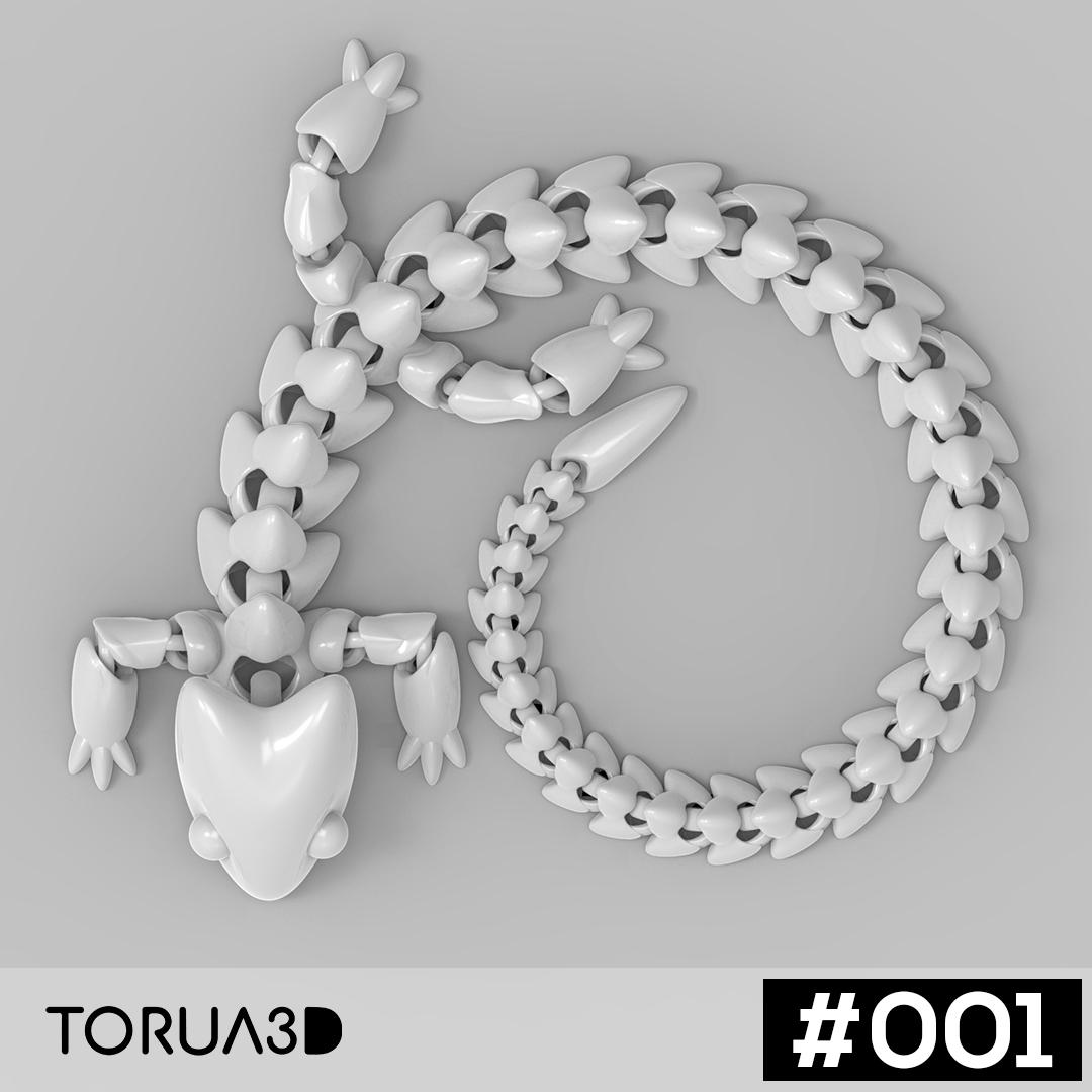 Articulated Dragon 001 by TORUA3D 3d model