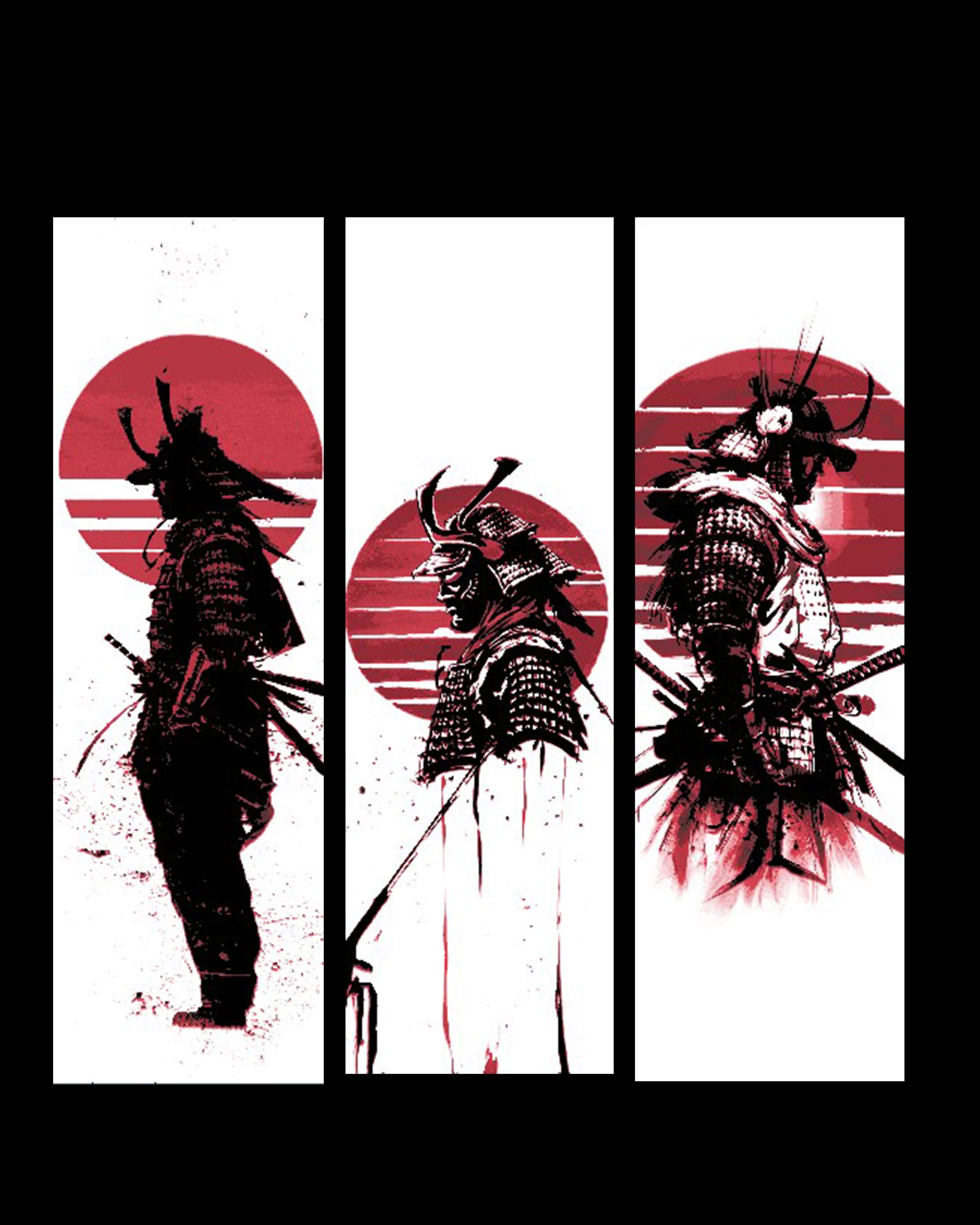 Ink art of a samurai - Symbols of the Warrior - Set of Bookmarks 3d model