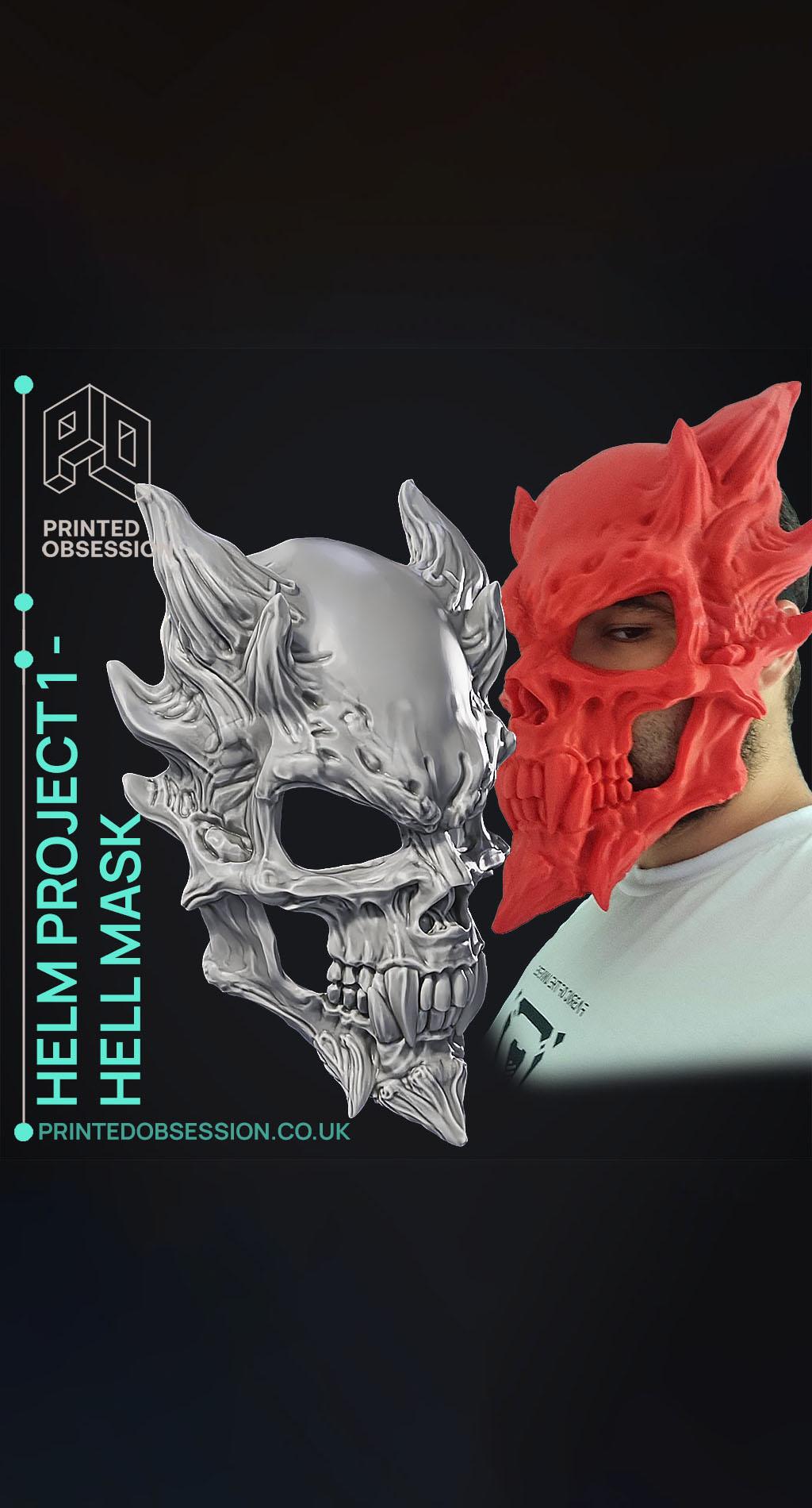 Hell Mask - Wearable - Halloween Mask 3d model