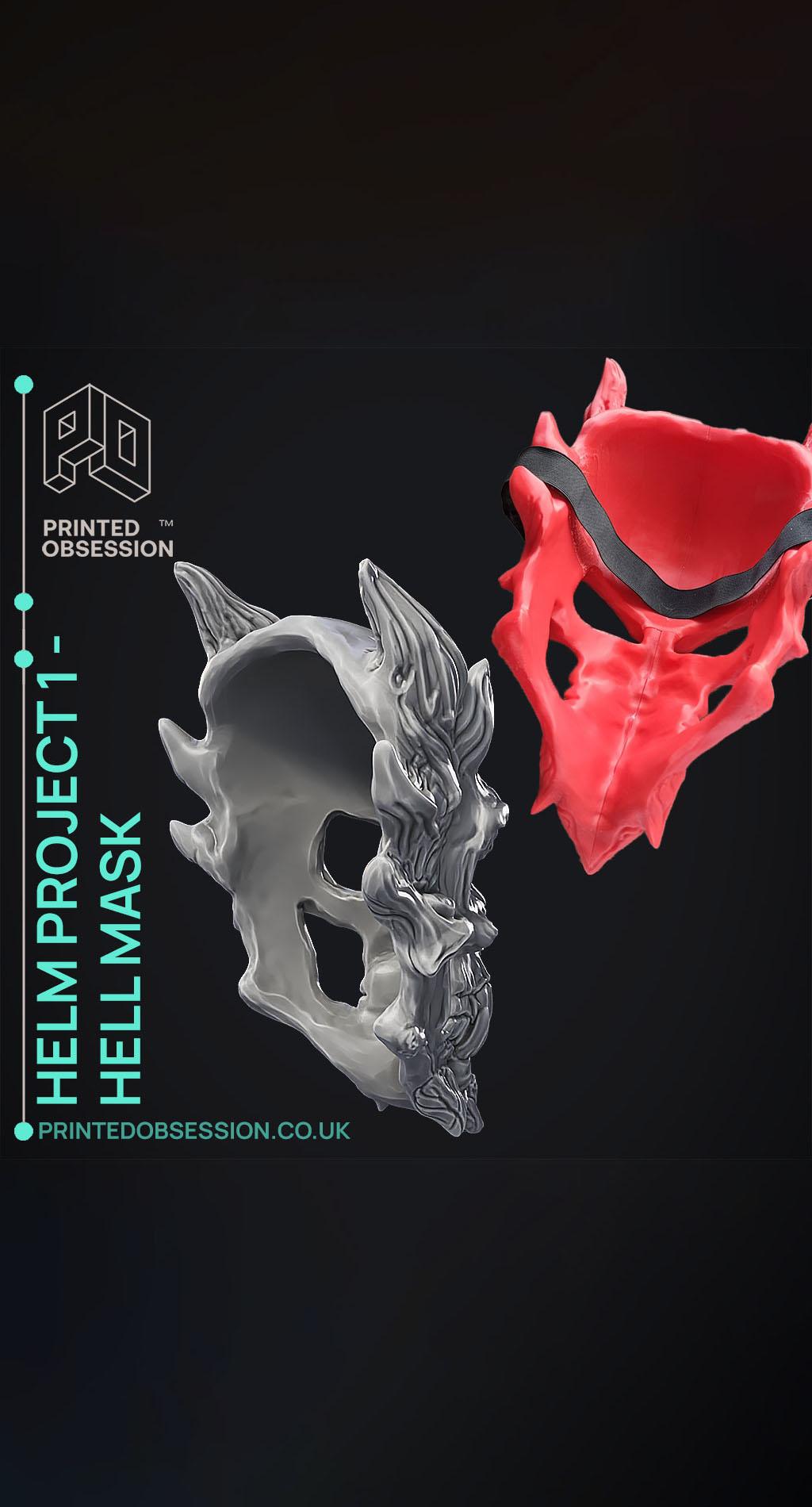 Hell Mask - Wearable - Halloween Mask 3d model