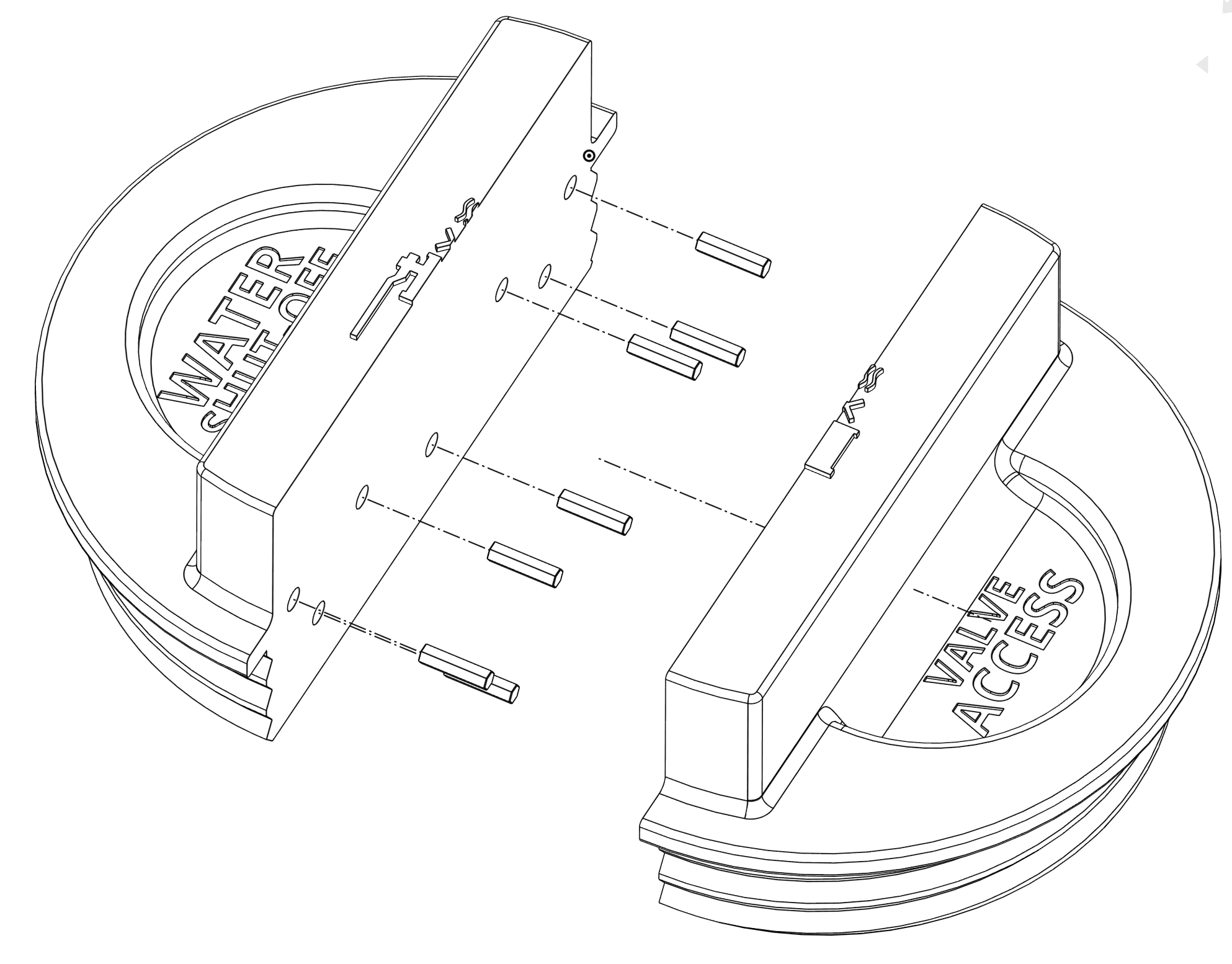 Exterior wall plumbing access port, threaded. 3d model