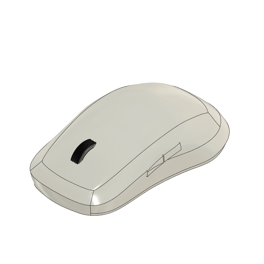 ZS-A1, 3D Printed Symmetric Wireless Mouse for Logitech G305 3d model