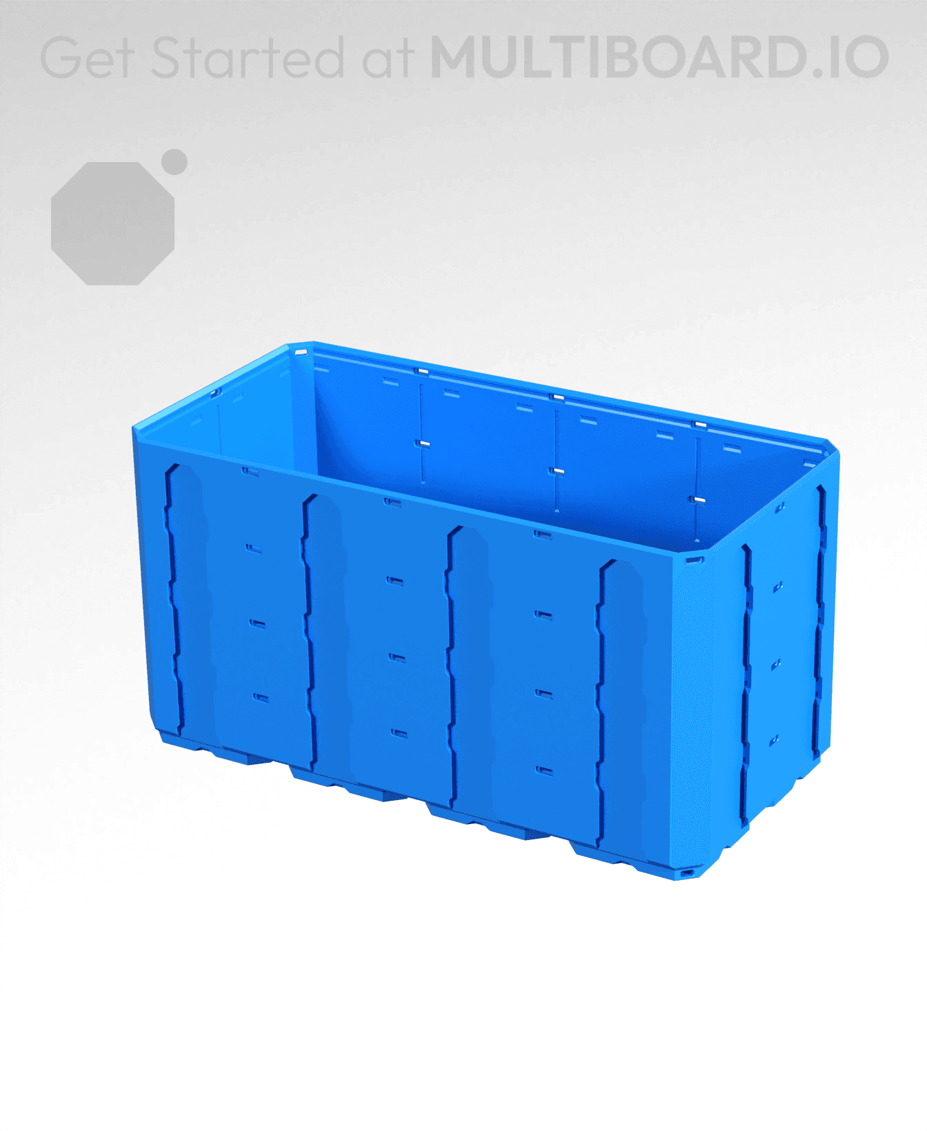 4x2x2 - Topped Multipoint Rail - Multibin Shell 3d model