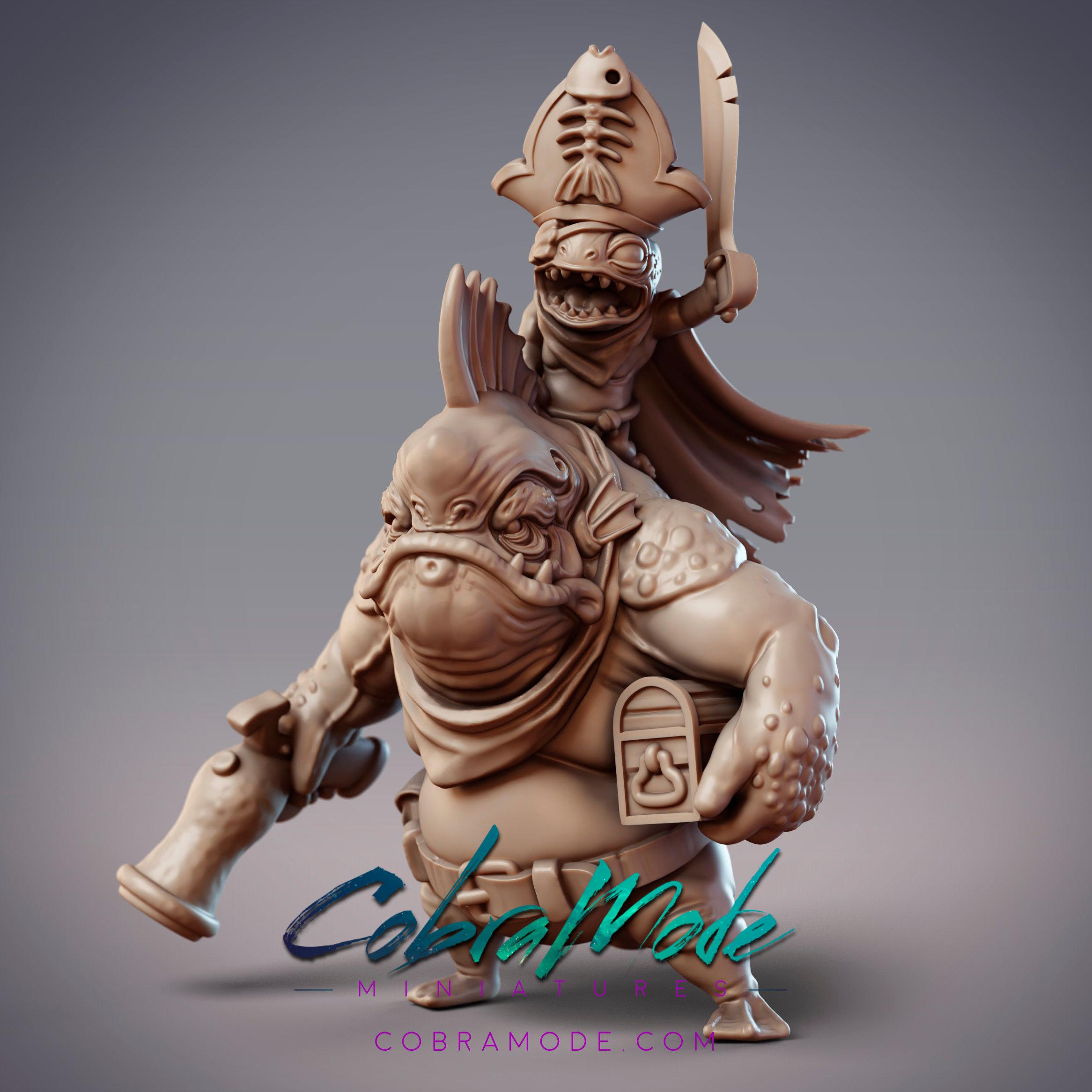 Fishfolk Pirate Crew - Padu, Sommos Pyraja First Mate and Murushu, Sommos Jow Pirate (Pre-supported) 3d model