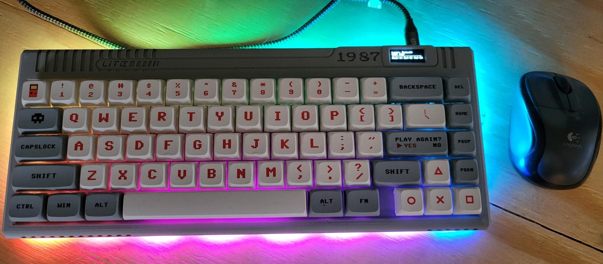 The1987Lite - A Handwired 65% revision of The1987 TKL with OLED and RGB! 3d model