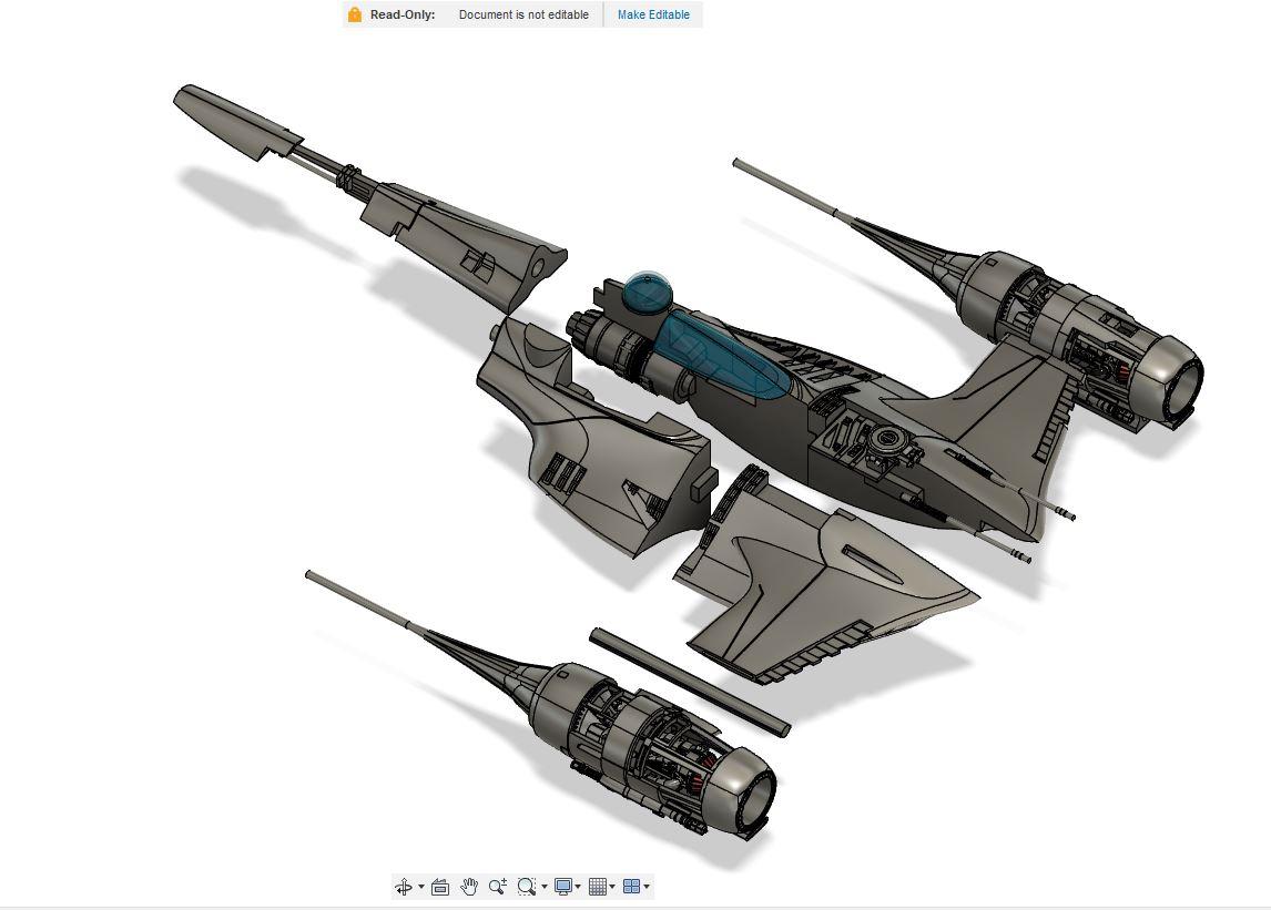 Mandalorian N-1 Starship 3d model