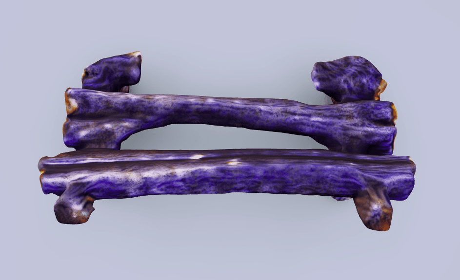 A wooden bench 3d model