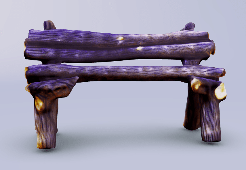 A wooden bench 3d model