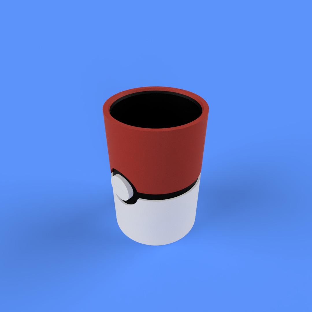 pokeball inspired can cup 3d model