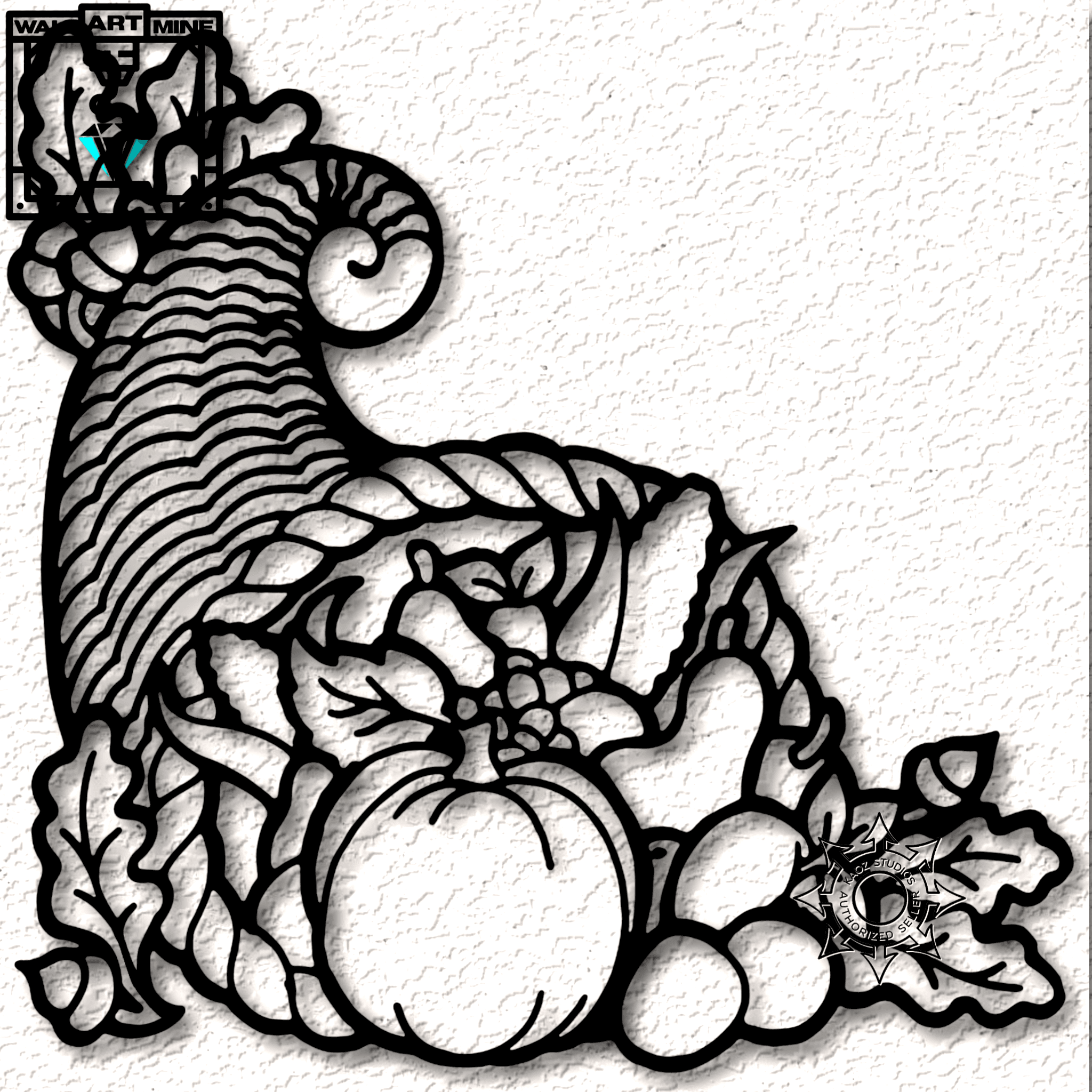 cornucopia wall art fall decor autumn veggies 3d model