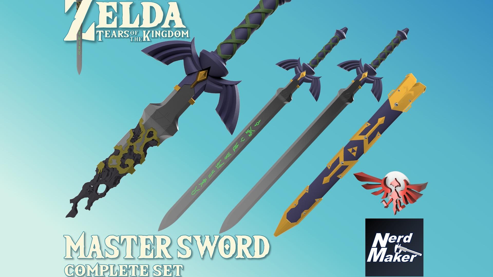 Master Sword - Zelda Tears of the Kingdom - Complete Set - Life Size 3d model