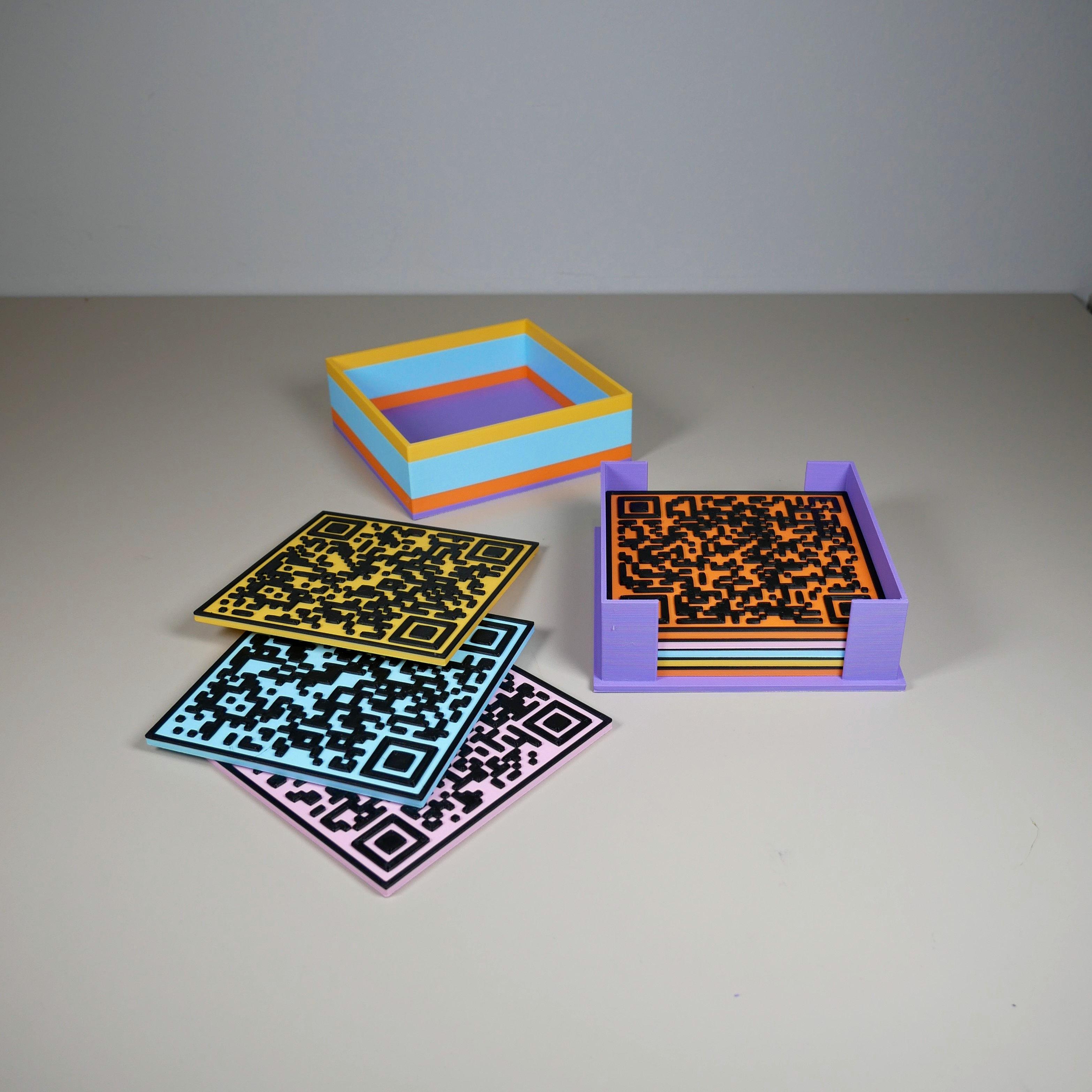 QR Code Coaster Set: Art Love it or Hate it! 3d model