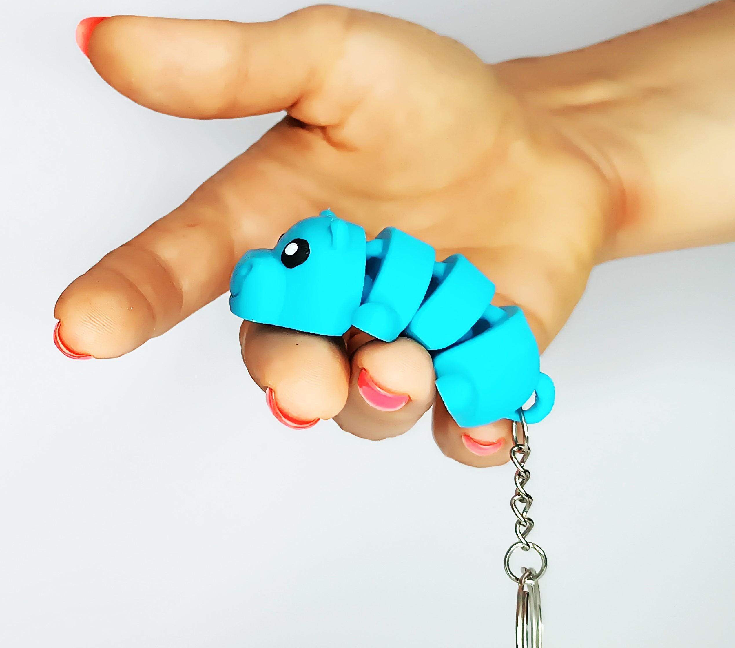 Cute Flexi Pets Hippo (Keychain & Magnet) 3d model