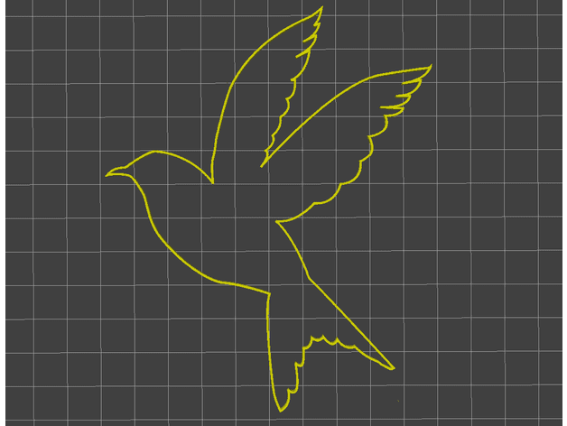 bird outline 3d model