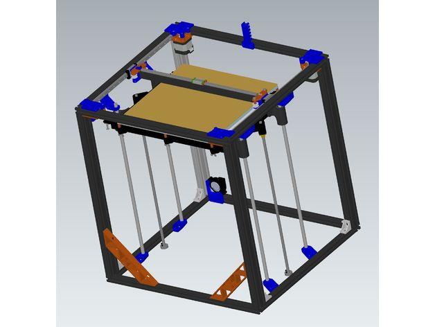 X5SA to VzBoT Minimal Linear Rail Conversion "Pooron V1" - Initial plan render - 3d model