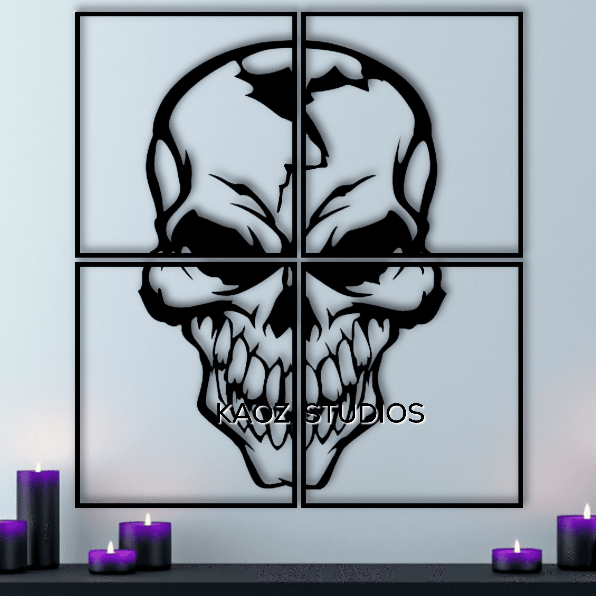 EXTRA LARGE Skull wall art Gothic wall decor Halloween Decoration 3d model