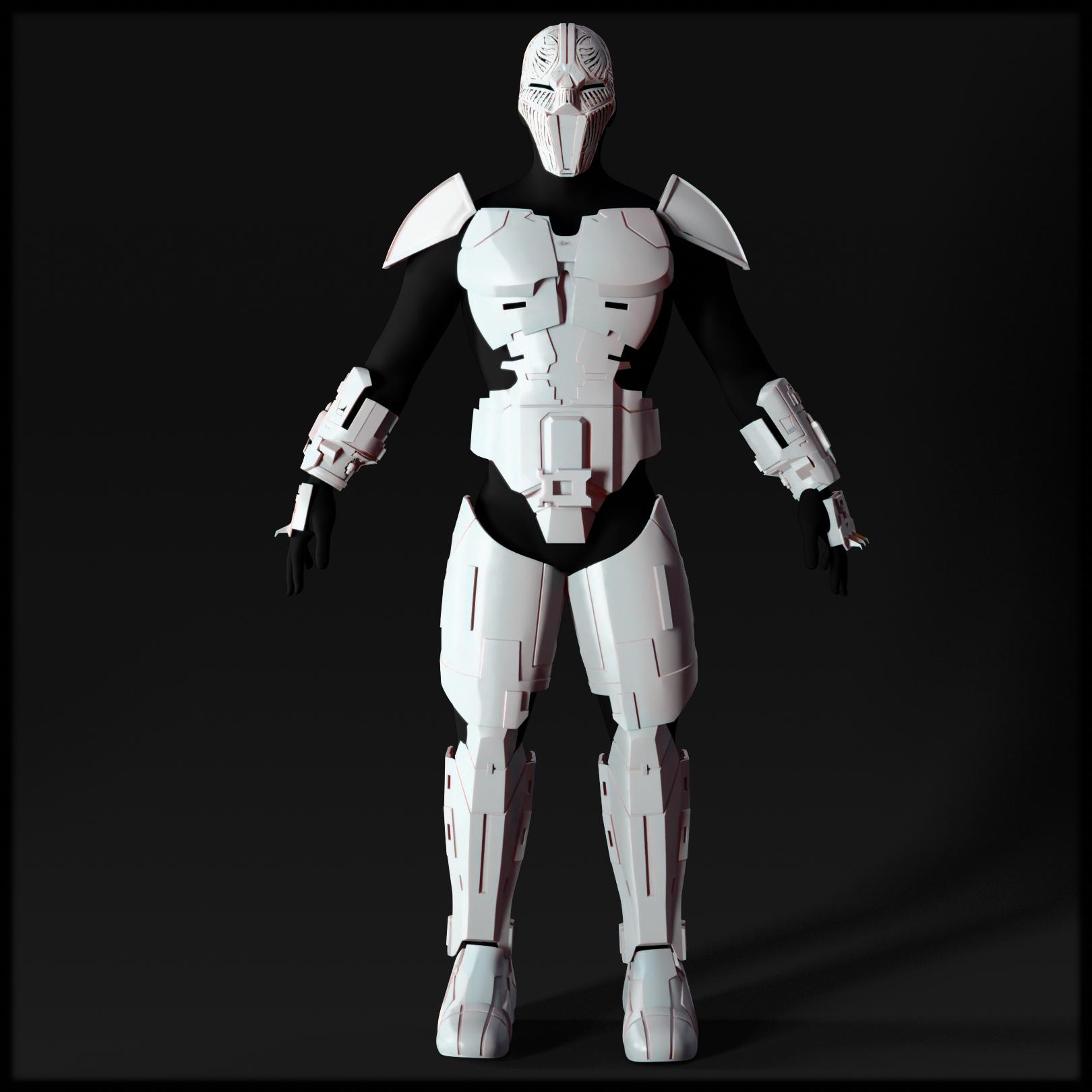 Sith Warrior 3D Model - Multi-Part Star Wars Cosplay Armor 3d model