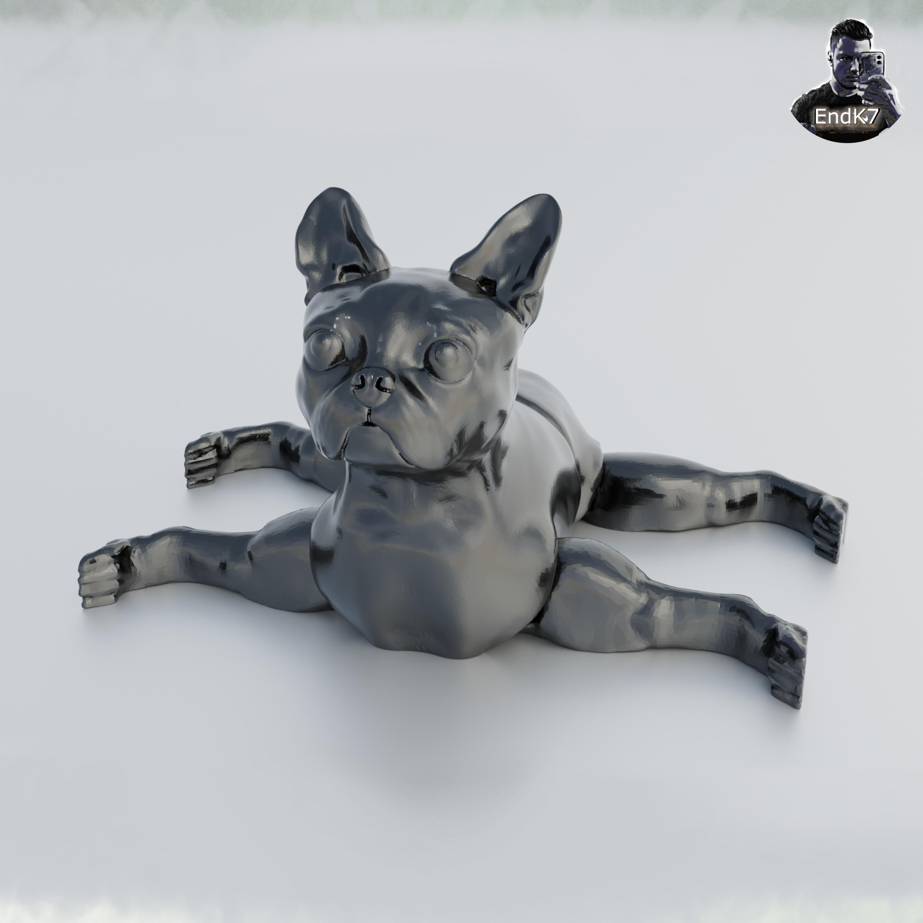 Boston Terrier Dog - Articulated - Print in Place - Flexi - No supports 3d model