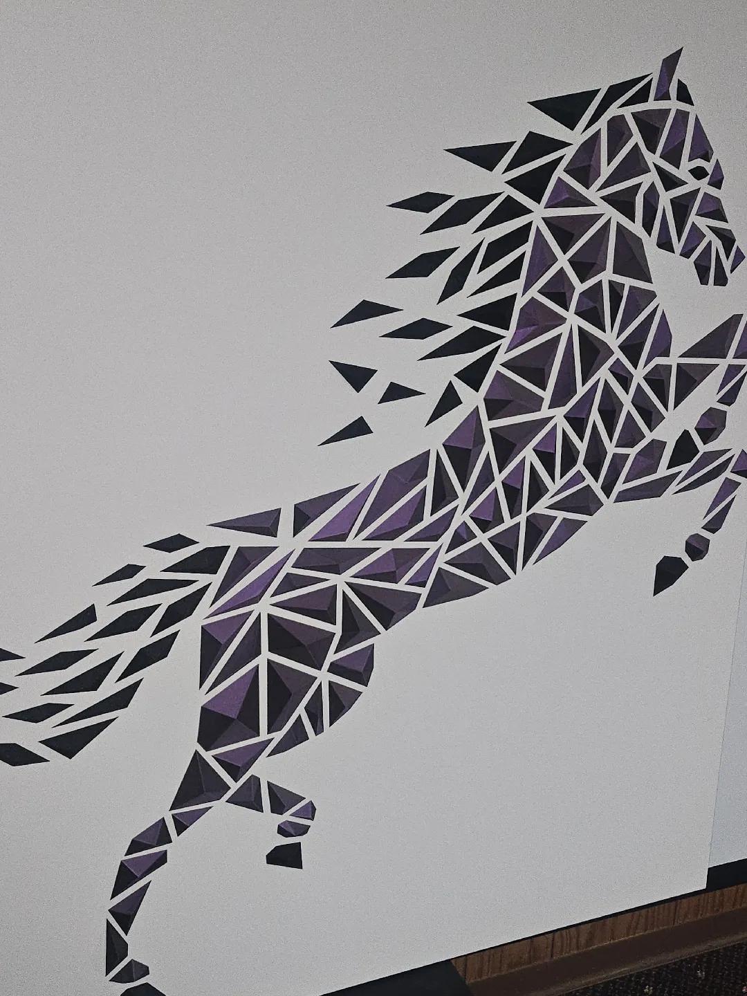 Geometric Horse wall art 3d model