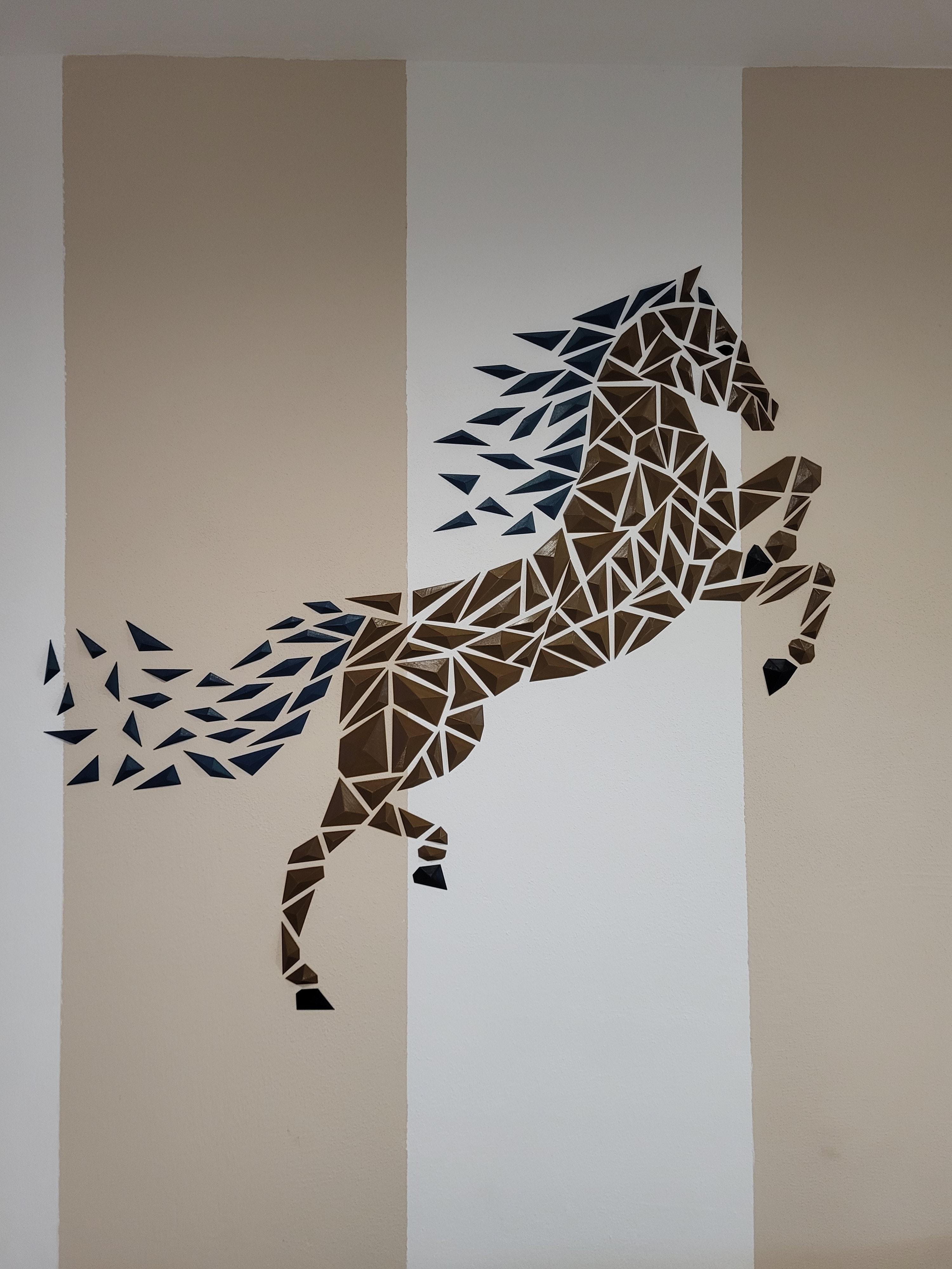 Geometric Horse wall art 3d model