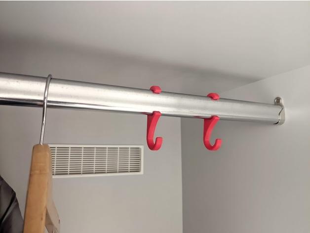 Snap-on wardrobe hook 3d model