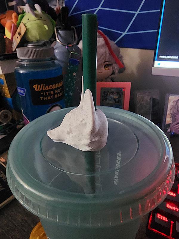 Kitsune Straw Topper 3d model