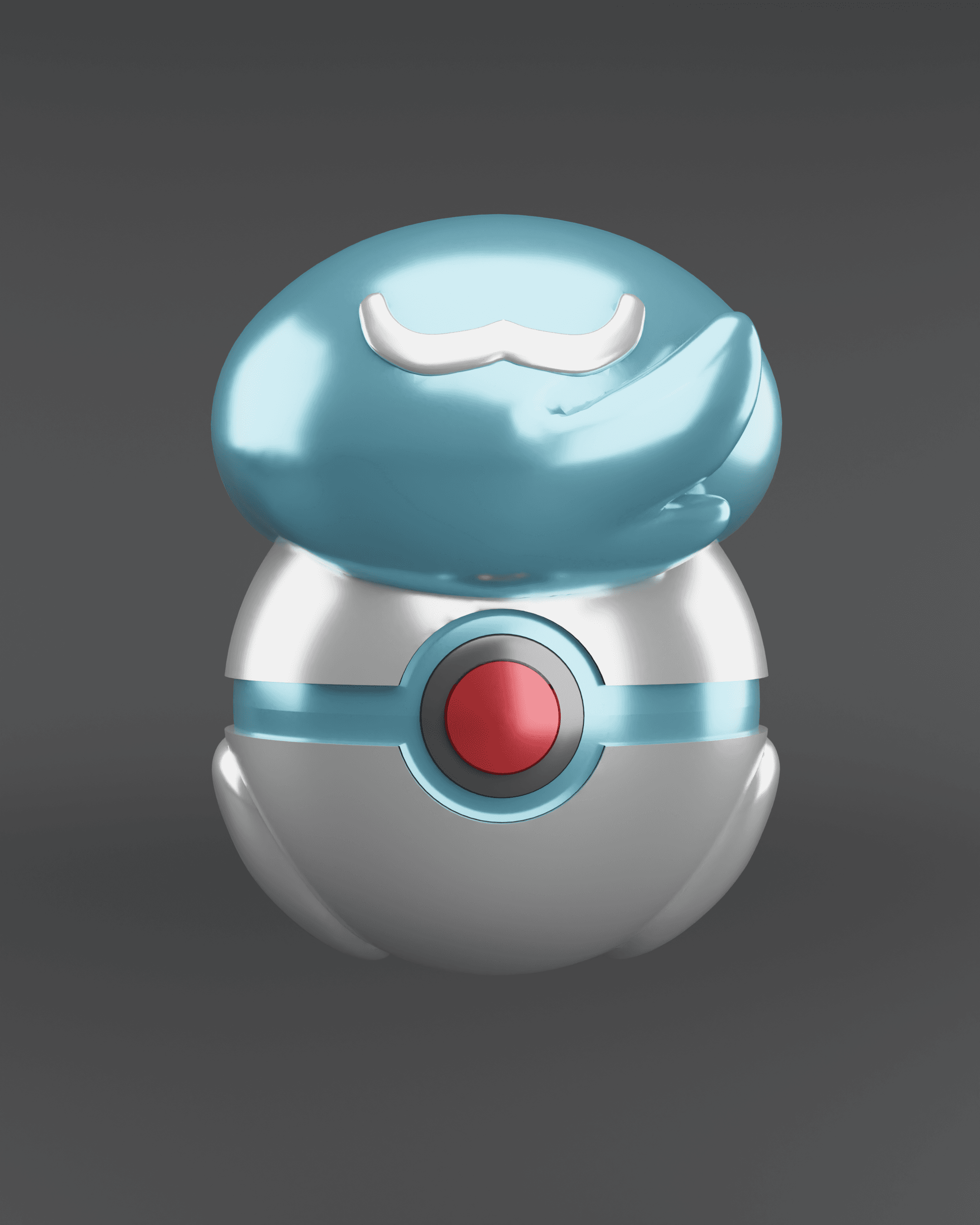 QuaxBall Quaxly Themed Opening Pokeball - Fan Art 3d model