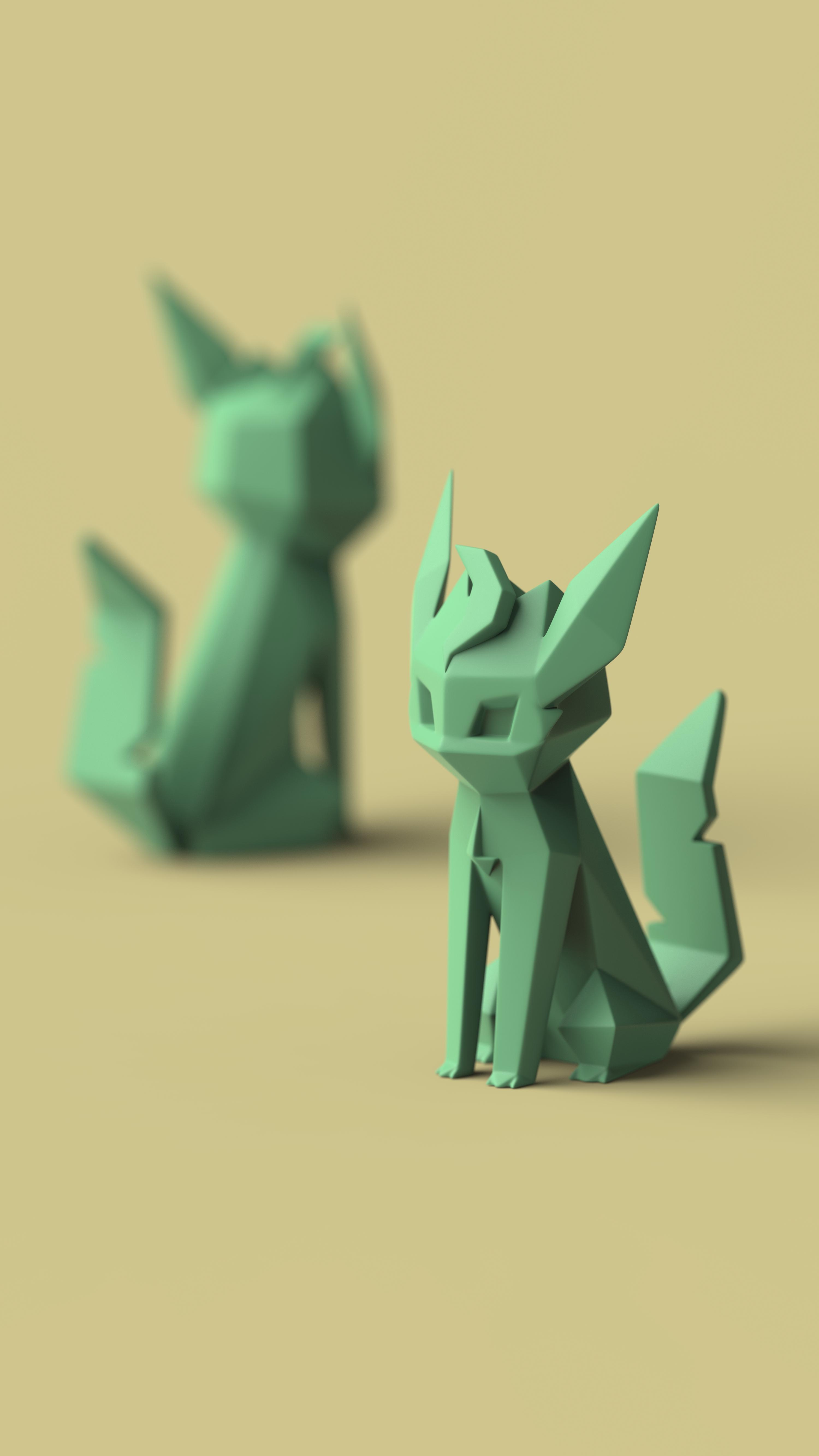 Low-poly Leafeon 3d model