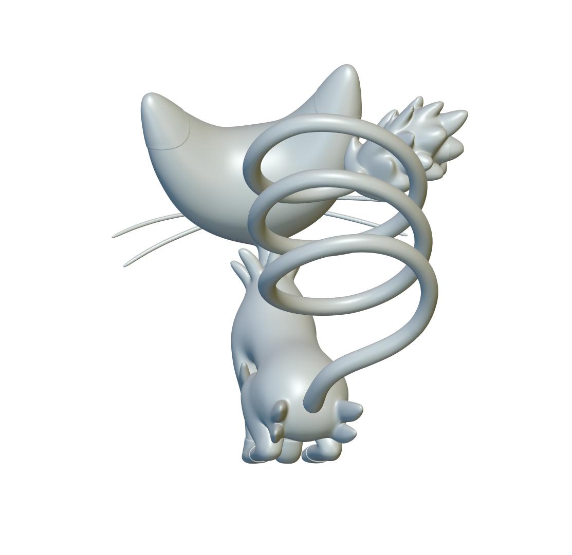 Pokemon Glameow #431 - Optimized for 3D Printing 3d model