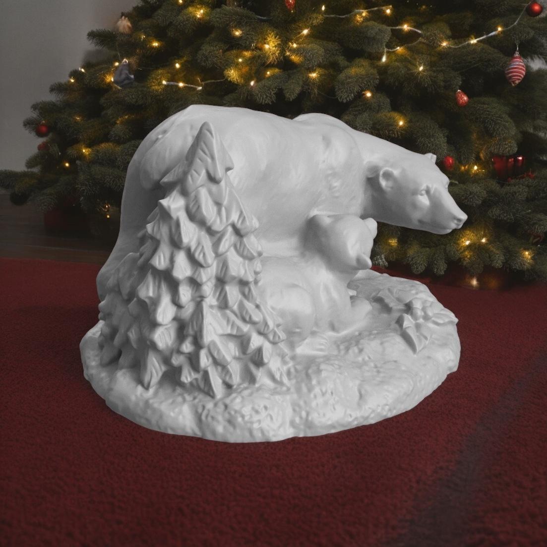 Christmas polar bear 3d model