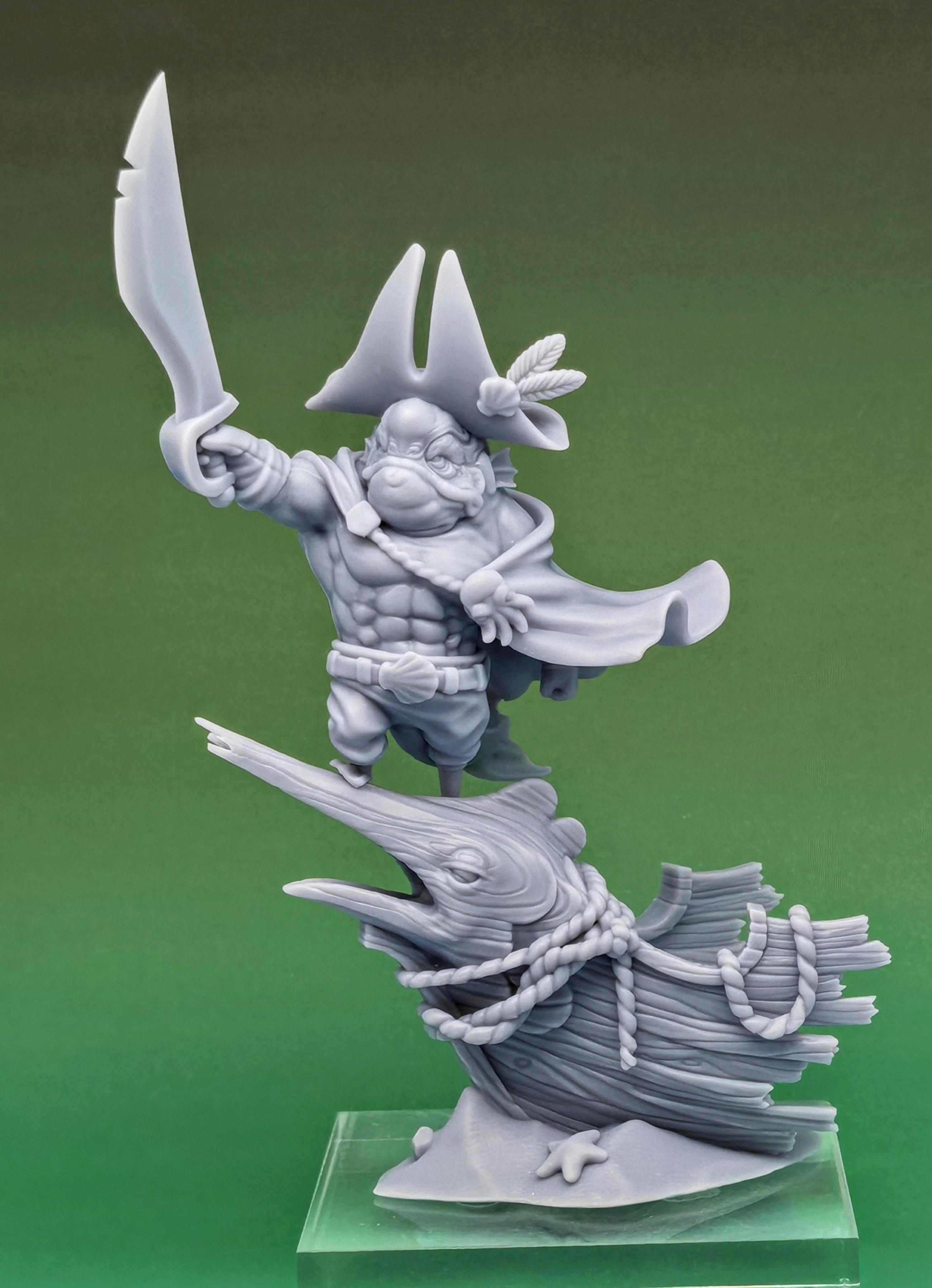 Fishfolk Pirate Captain - Dagon, Sommos Jow Captain (Pre-supported) 3d model