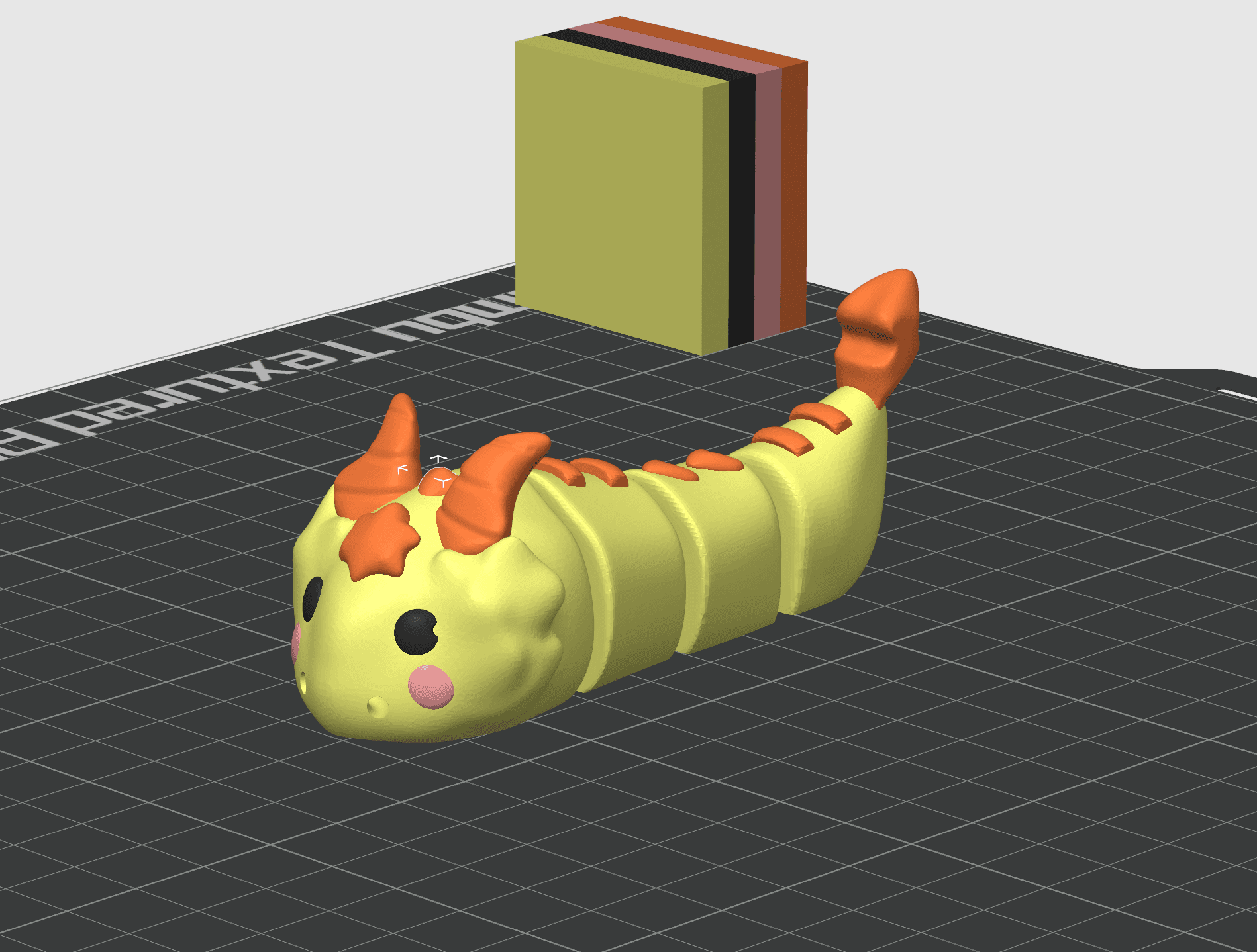 Flexi Yellow Dragon Keychain 3d model