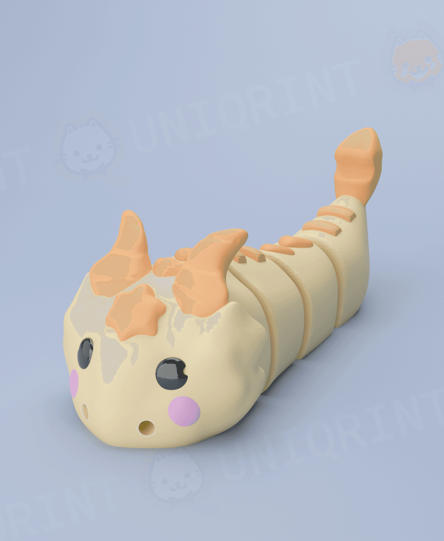 Flexi Yellow Dragon Keychain 3d model