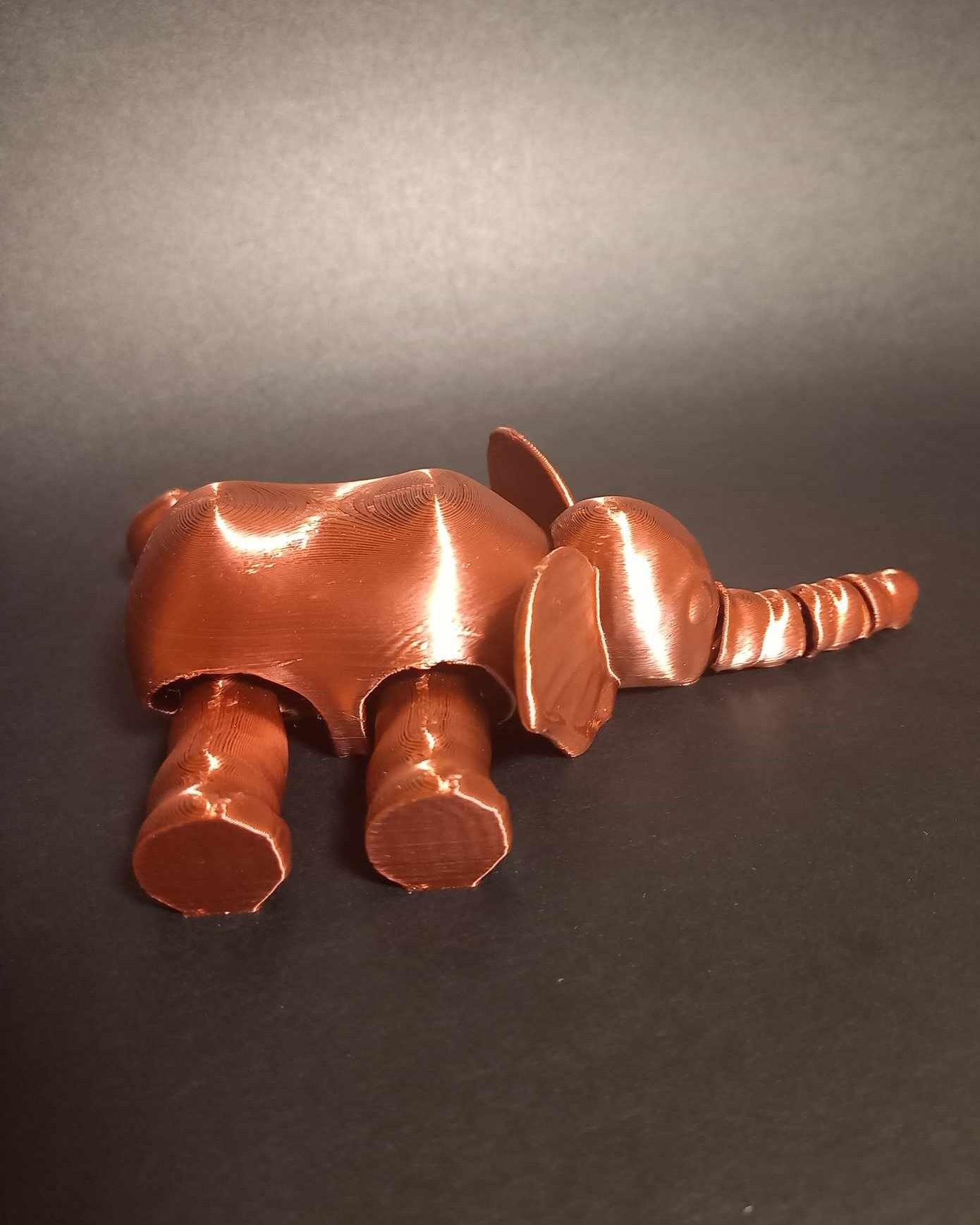 SIMPLE FLEXI ELEPHANT - SUPPORT FREE - PRINT IN PLACE 3d model