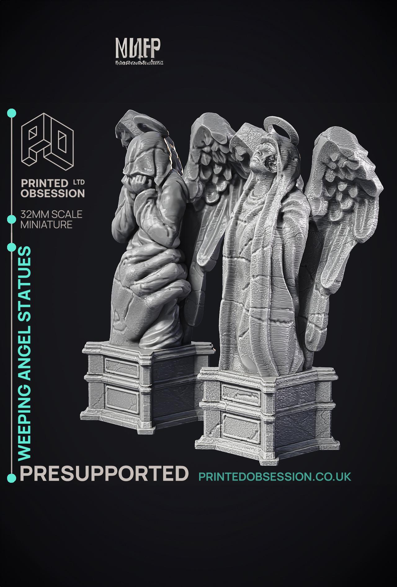 Weeping Angel Statues - Scenery - PRESUPPORTED - heaven hath no fury - 32 mm scale 3d model