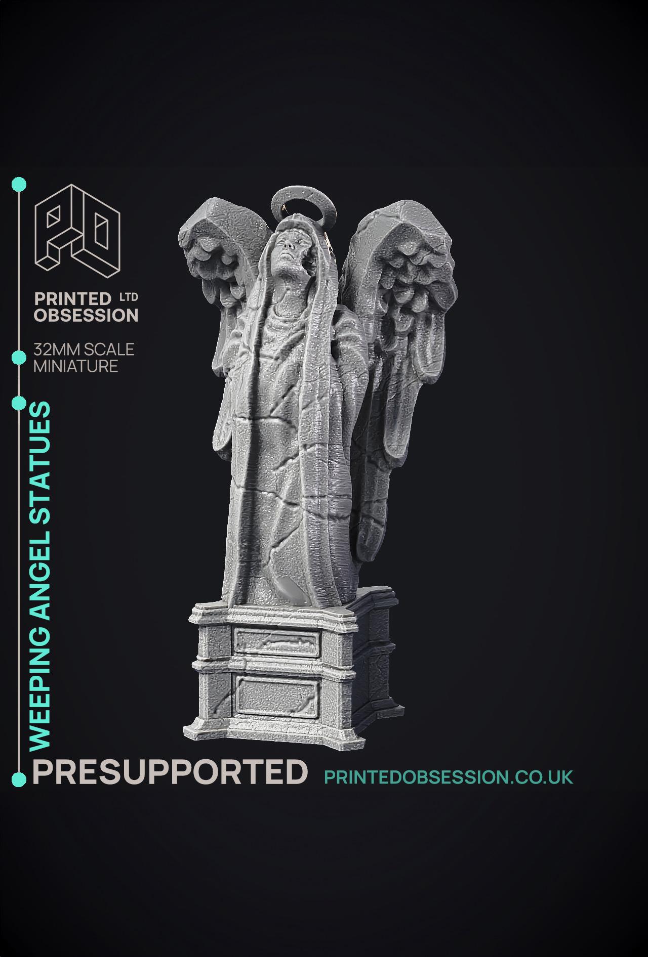 Weeping Angel Statues - Scenery - PRESUPPORTED - heaven hath no fury - 32 mm scale 3d model