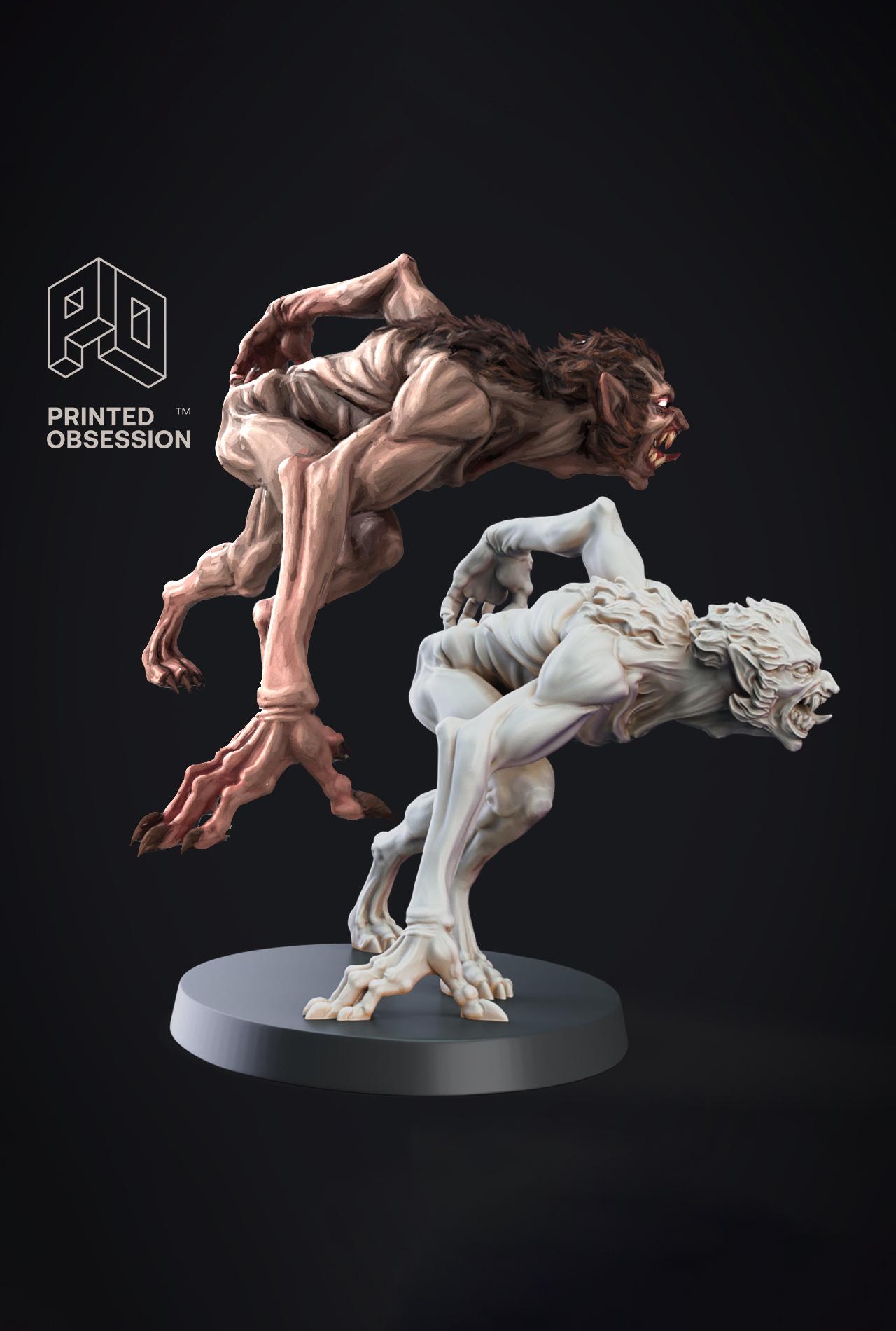 Wolfman - Skin Walkers - PRESUPPORTED - Illustrated and Stats - 32mm scale			 3d model