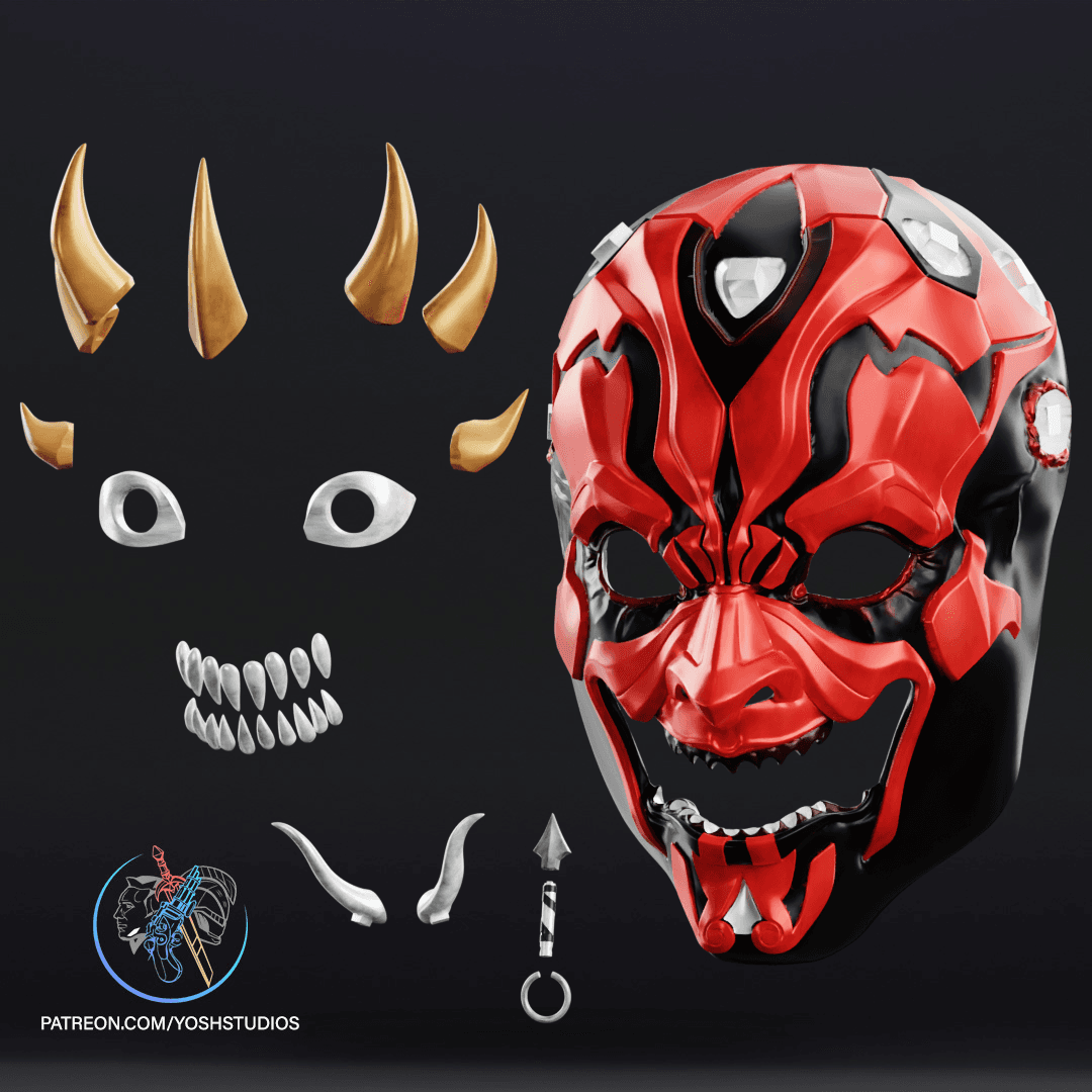 Sengoku Darth Maul Mask 3D Print File Samurai 3d model