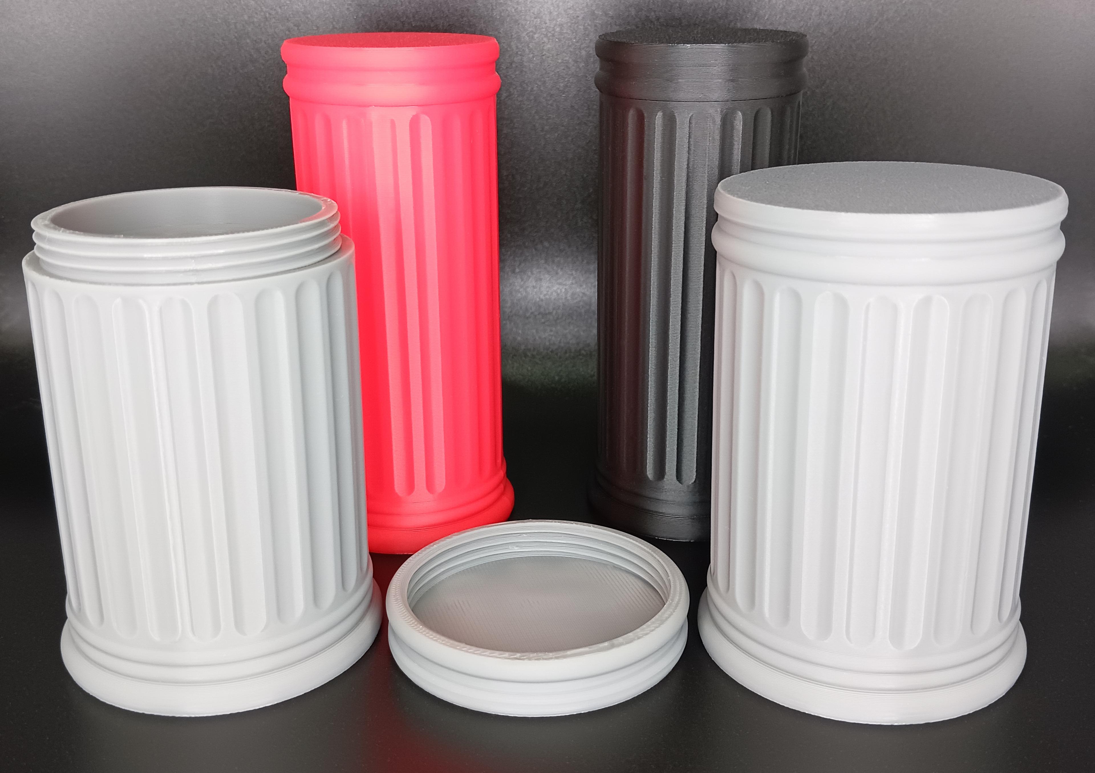 Small Fluted Column Containers 3d model