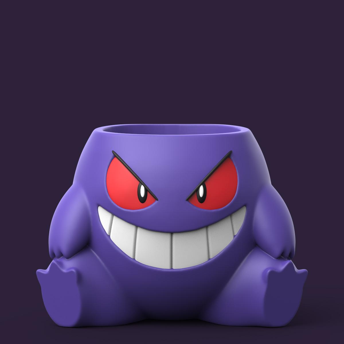 Gengar Planter (Easy Print No Supports) 3d model