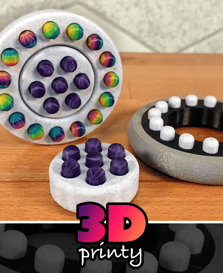 Circle Pop Fidget (Multi-material design) 3d model