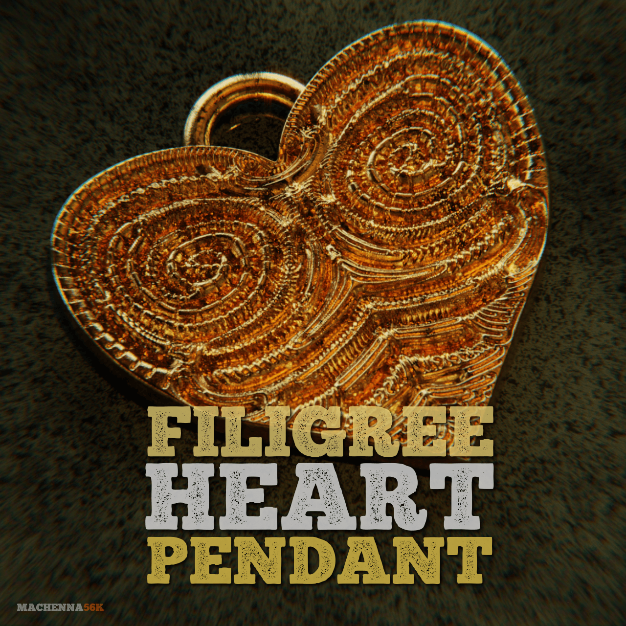 Filigree Heart Charm 3d model