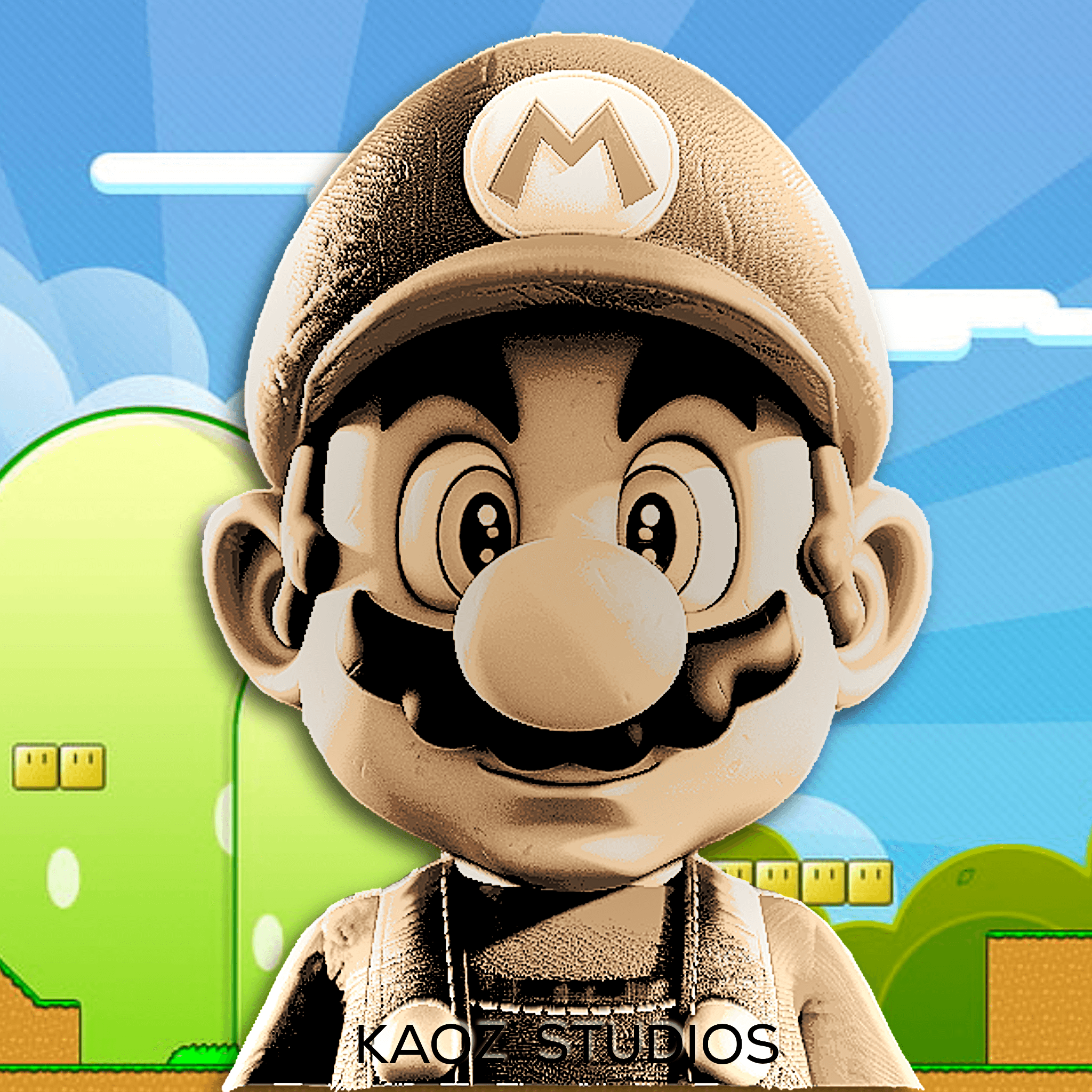 mario wall art super mario world fan art 3d optical illusion hueforge 3d model