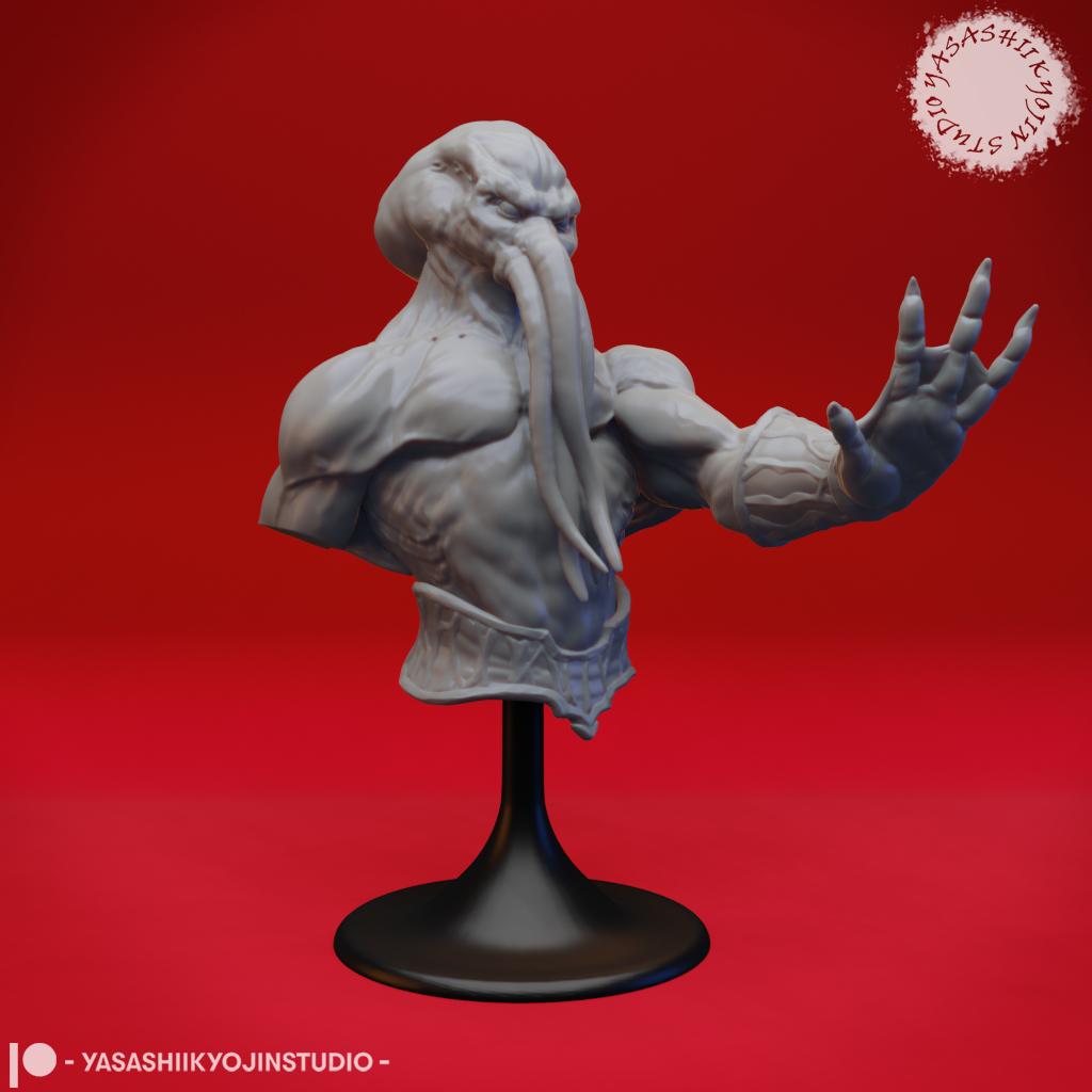 Mind Flayer - Bust (Pre-Supported) 3d model