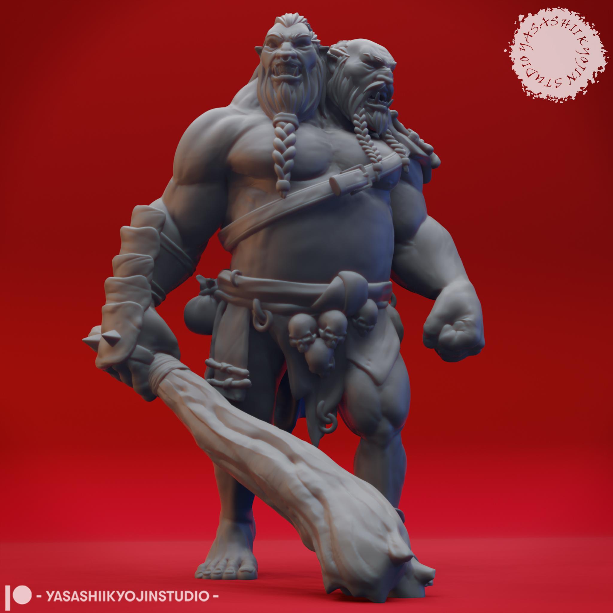 Ettin - Tabletop Miniature (Pre-Supported) 3d model