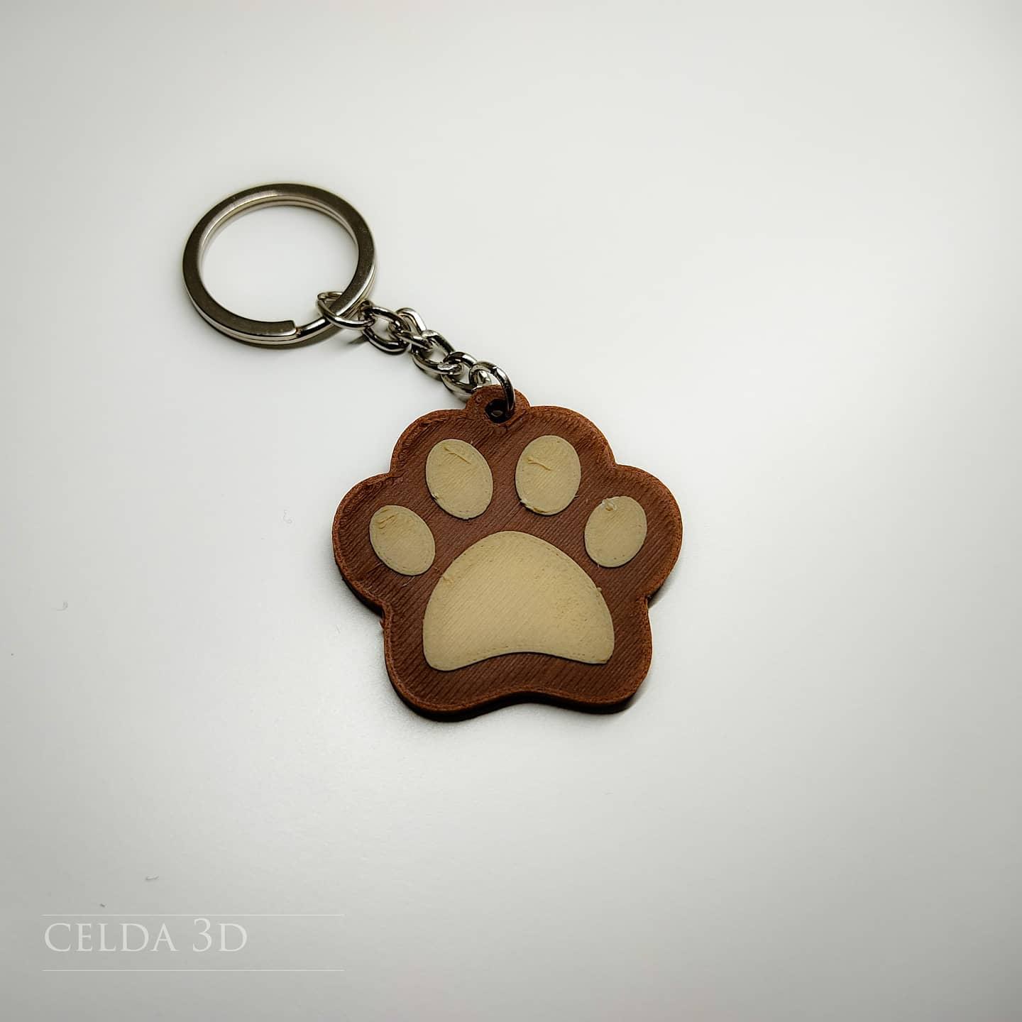 Paw-print keychain 3d model